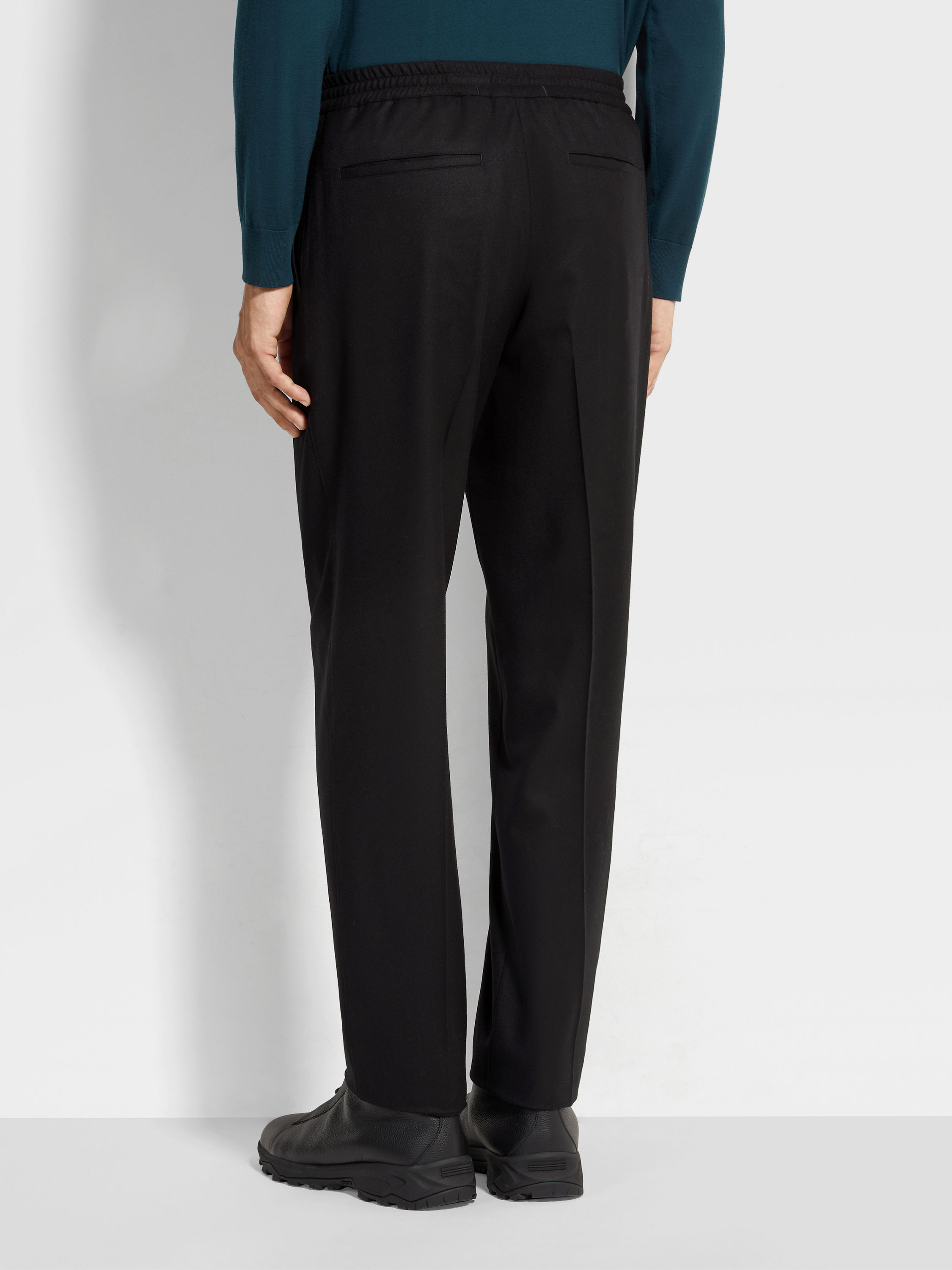 Black 15milmil15 Wool Silk and Cashmere Pants Product detail photo #5