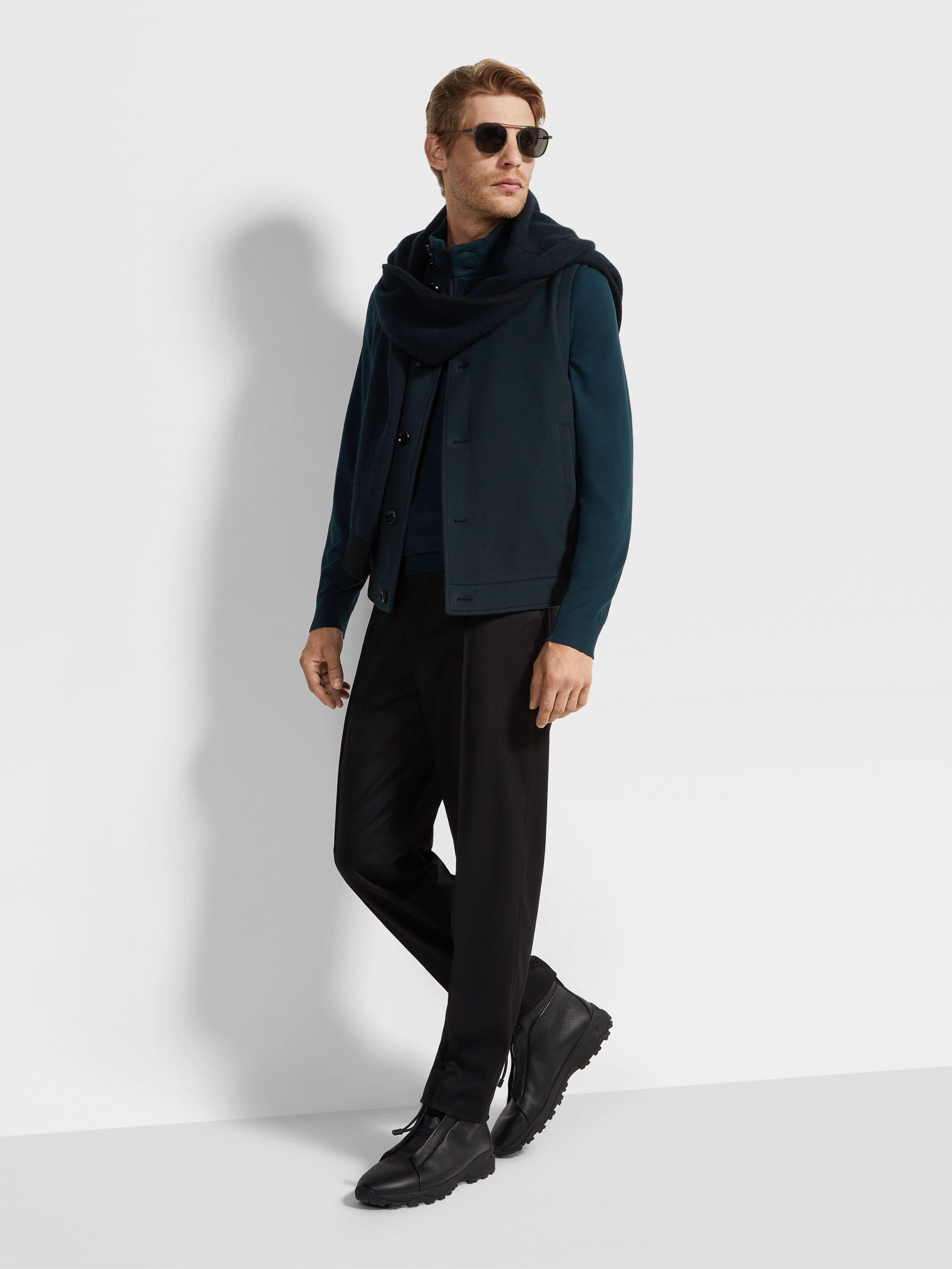 Black 15milmil15 Wool Silk and Cashmere Pants Product detail photo #2