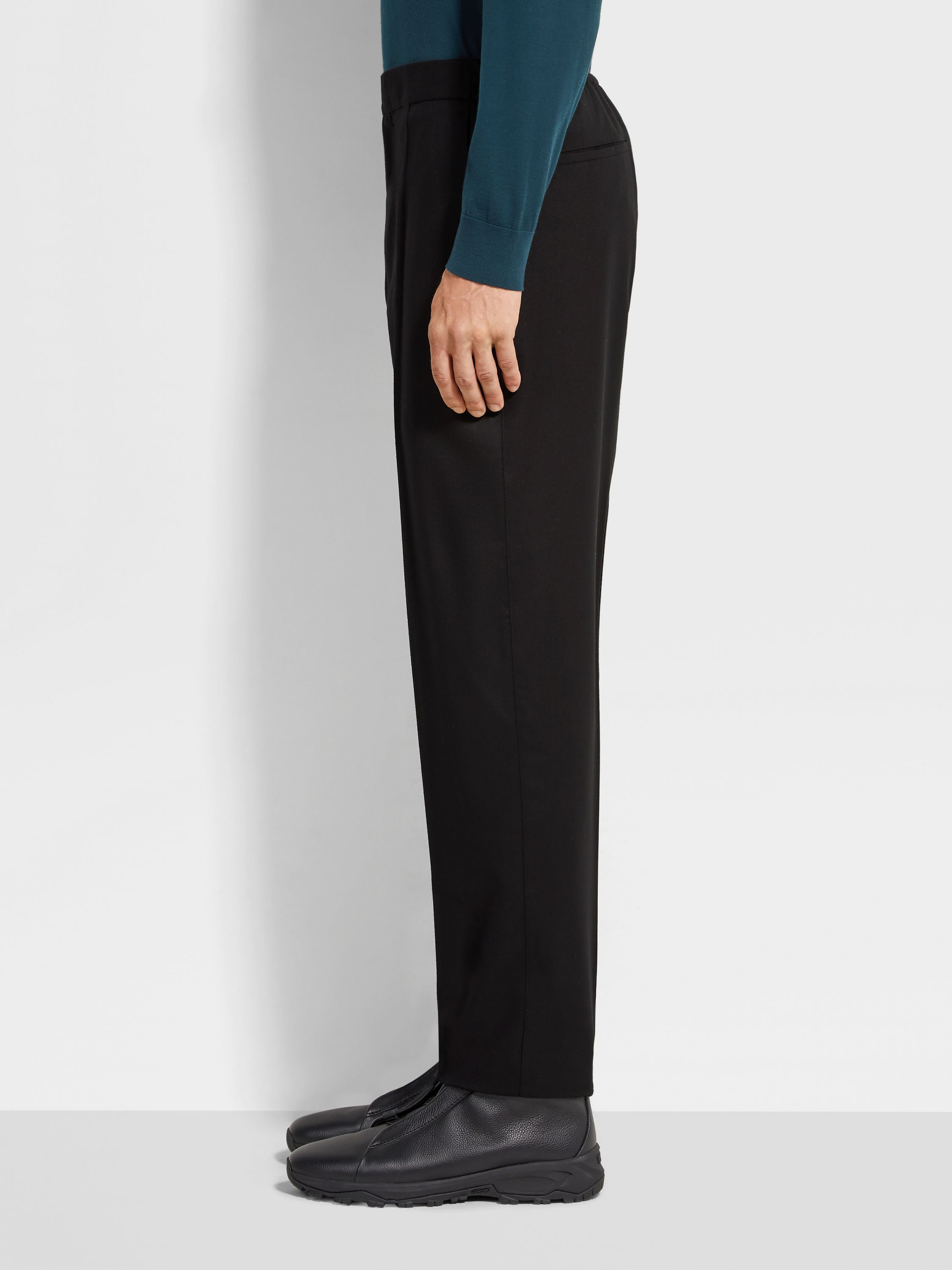 Black 15milmil15 Wool Silk and Cashmere Pants Product detail photo #3