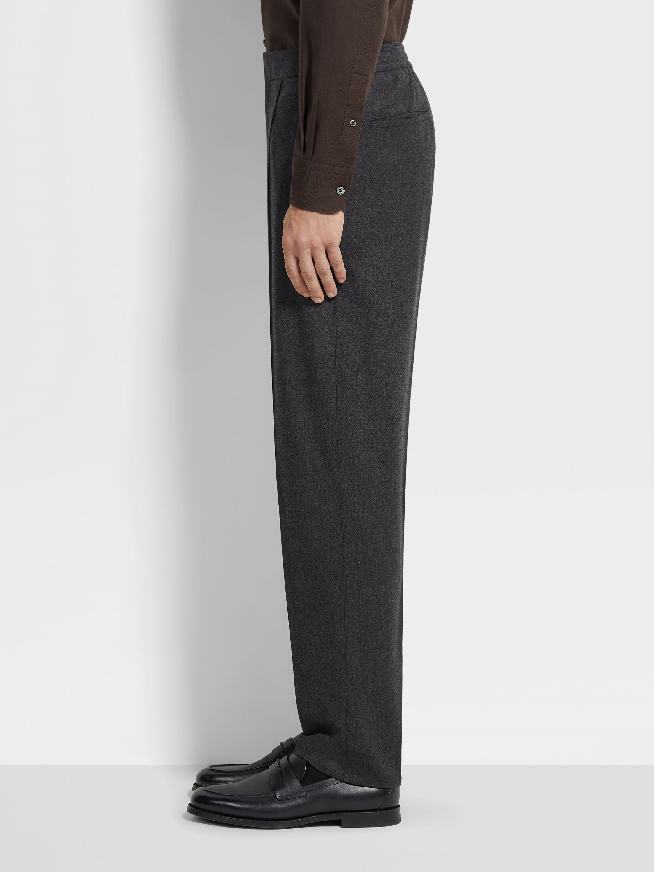 Dark Grey 15milmil15 Wool Silk and Cashmere Pants Product detail photo #3