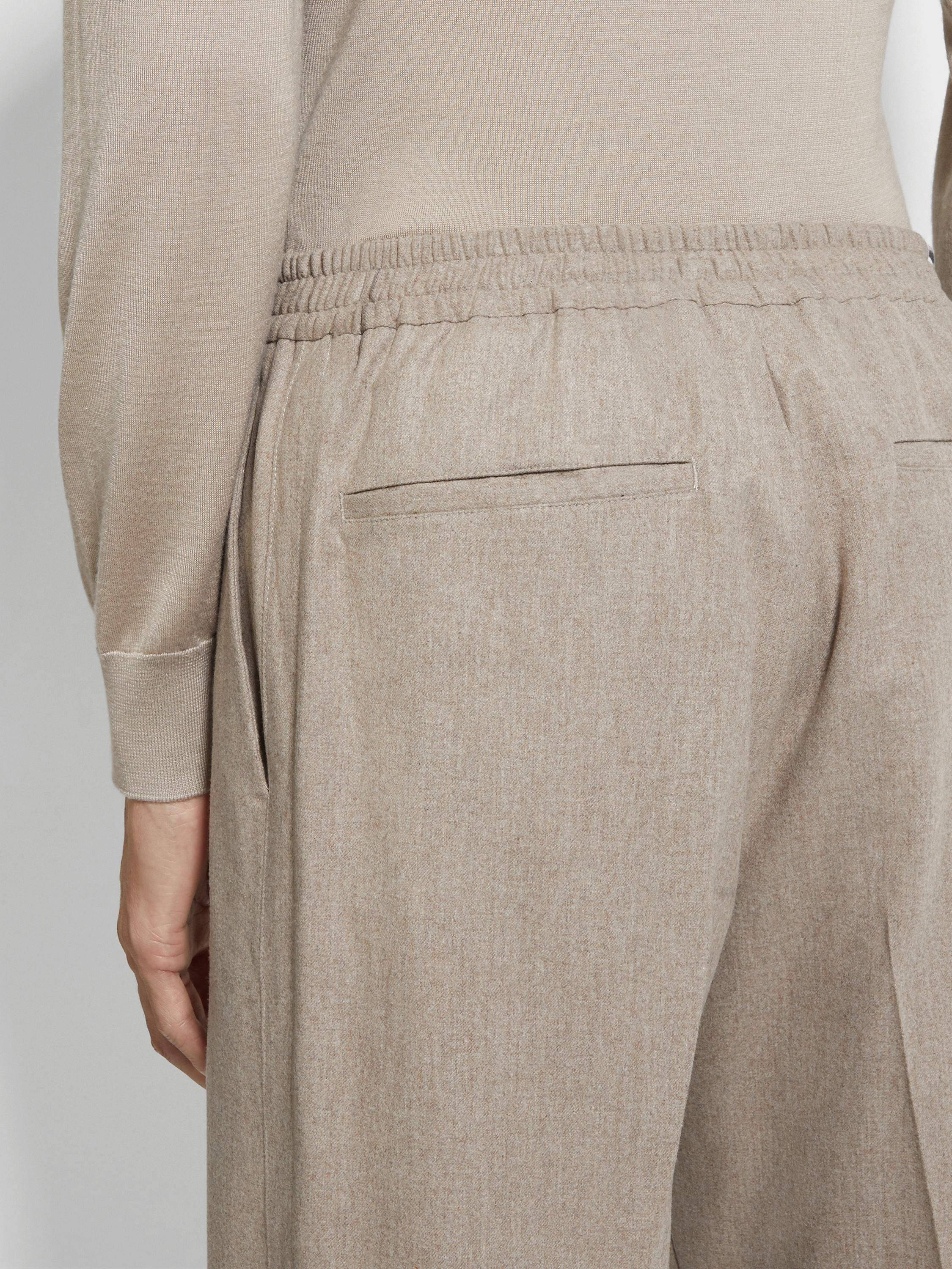 Light Taupe 15milmil15 Wool Silk and Cashmere Pants Product detail photo #1