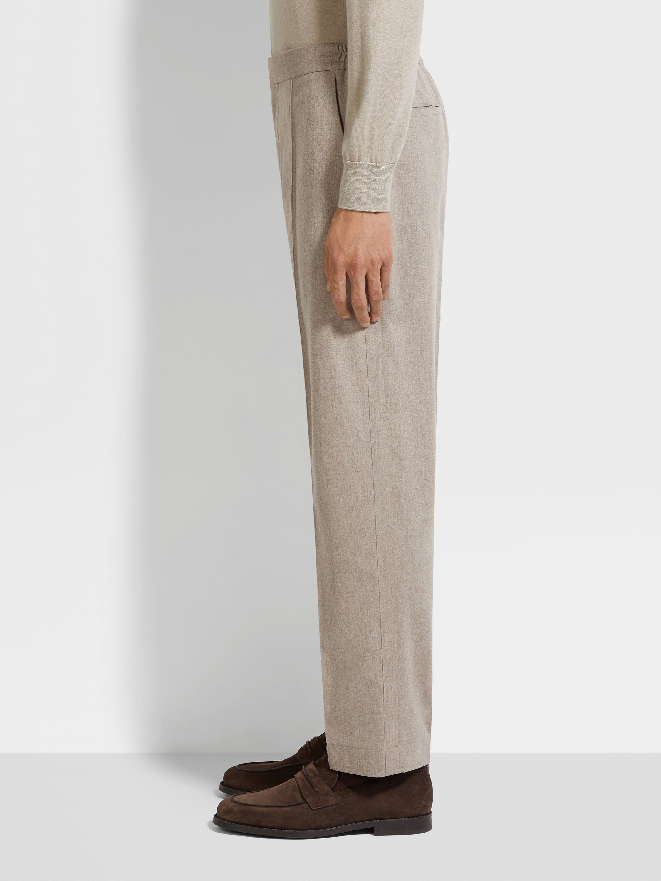 Light Taupe 15milmil15 Wool Silk and Cashmere Pants Product detail photo #2