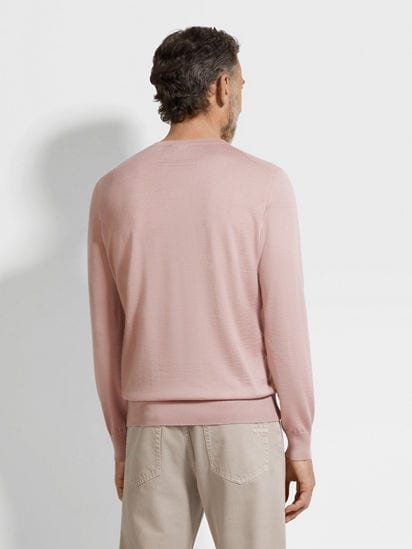 Light Pink Mélange Cashseta Crewneck FW25 35591367 | Zegna DK
