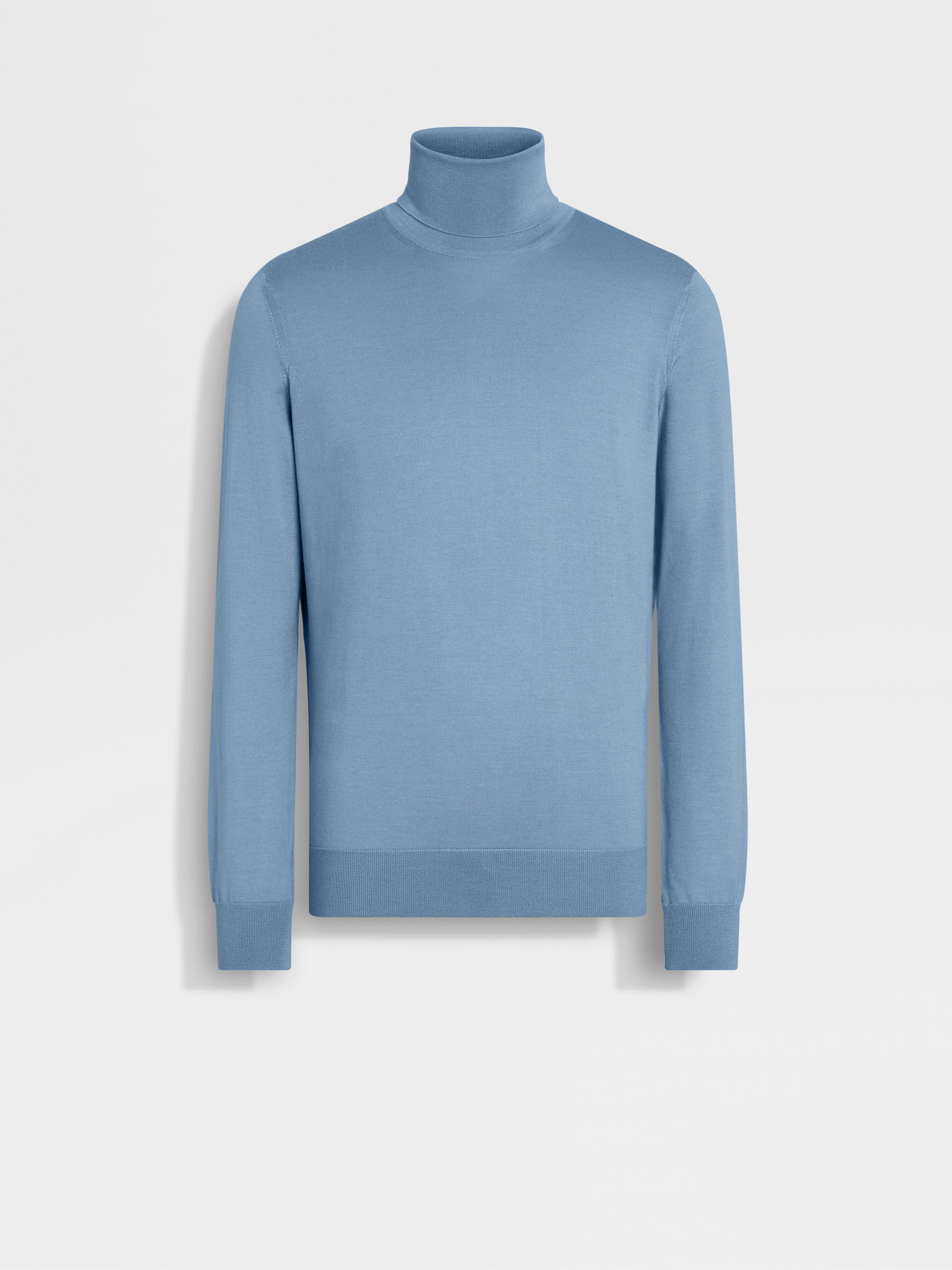 Light Blue Mélange Cashseta Turtleneck Main product photo