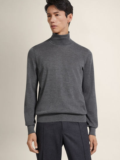Grey Mélange Cashseta Turtleneck FW26 35591385 | Zegna NL