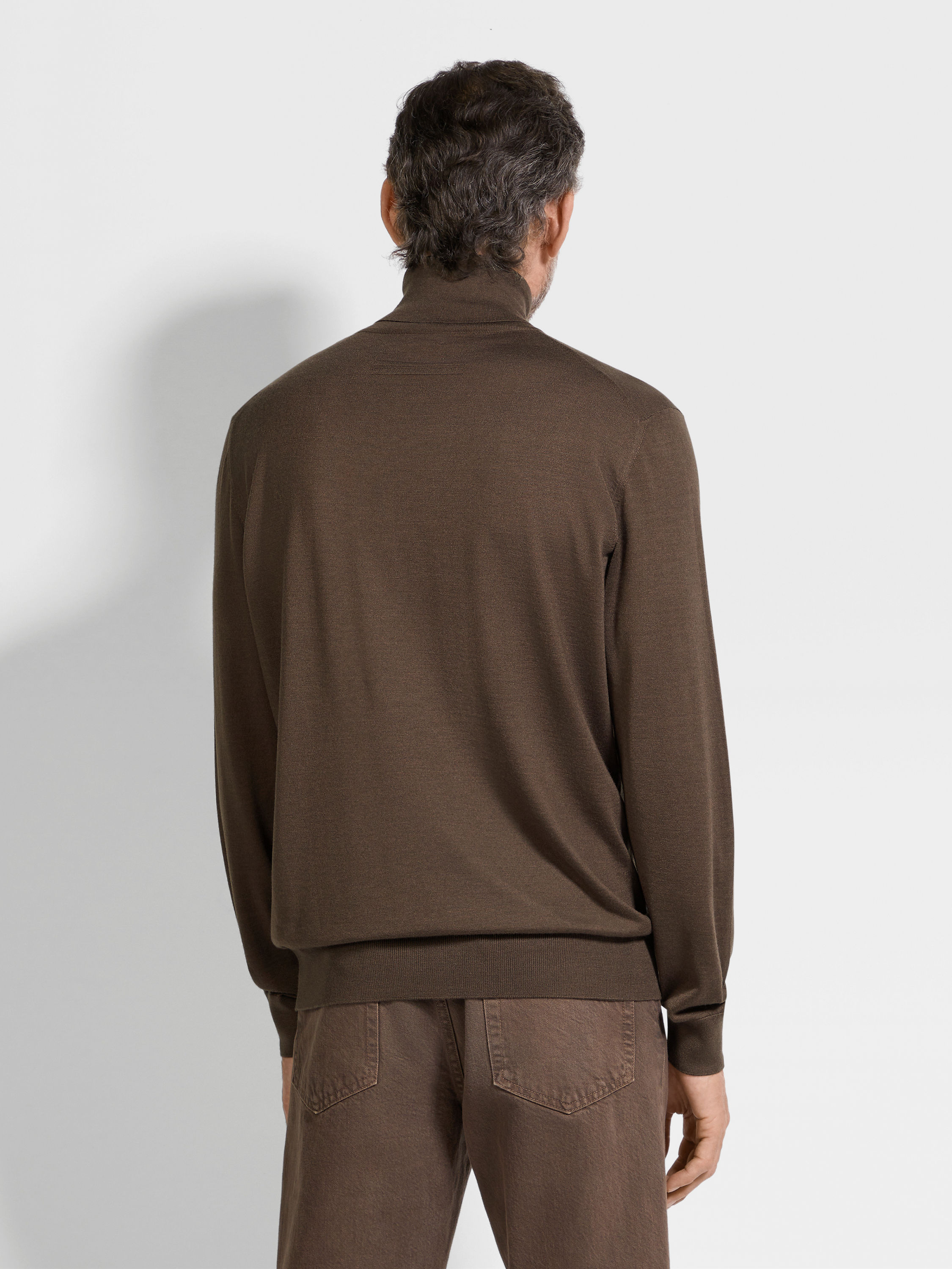 Brown Mélange Cashseta Turtleneck Product detail photo #4