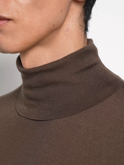 Brown Mélange Cashseta Turtleneck FW25 35536112 | Zegna ROW