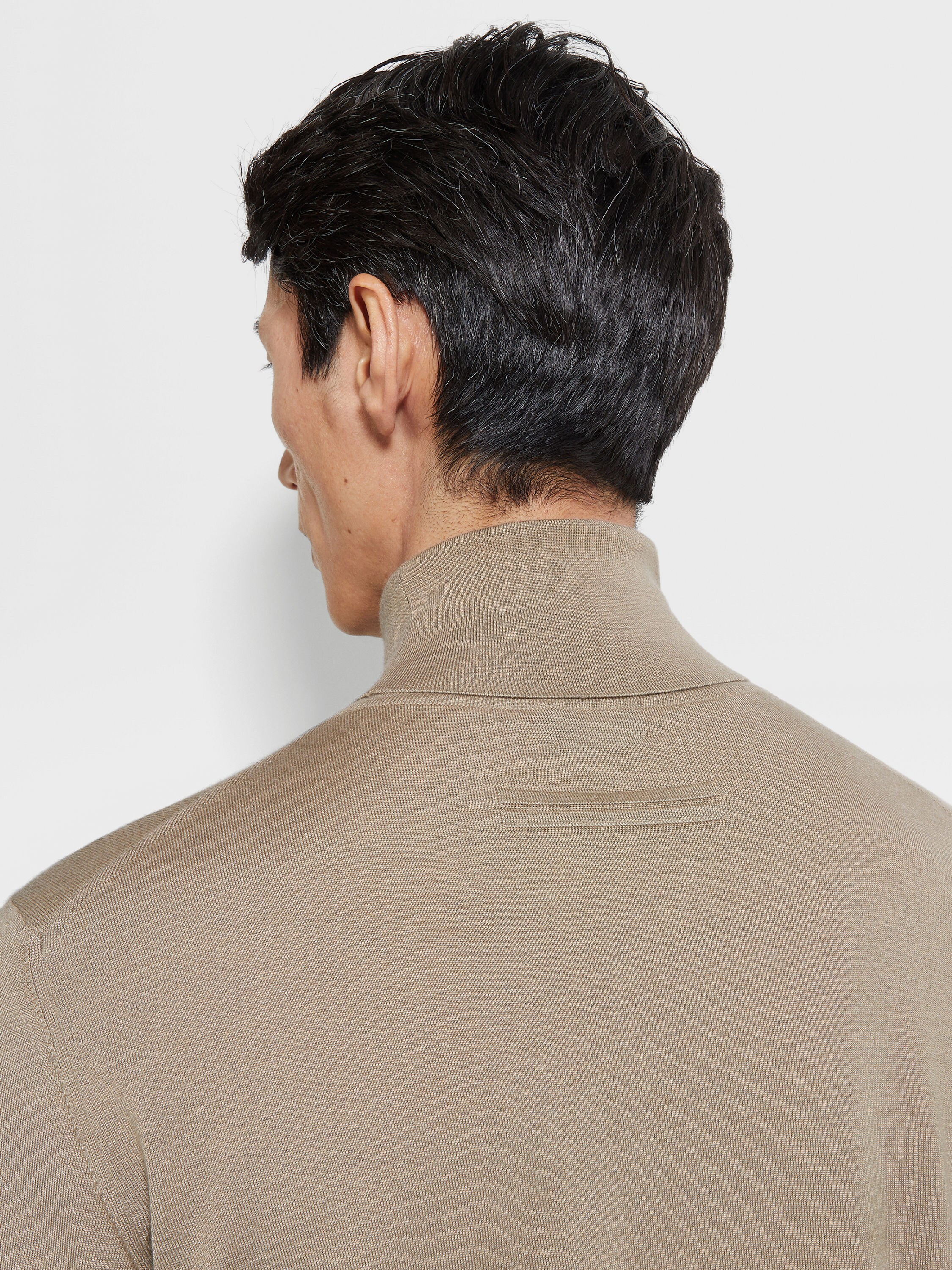 Light Taupe Mélange Cashseta Turtleneck Product detail photo #1