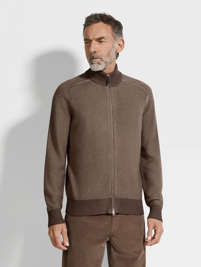 full zip motif cardigan/brown　クヌースマーフ full zip motif cardigan(unisex)/brown | KNUTH MARF
