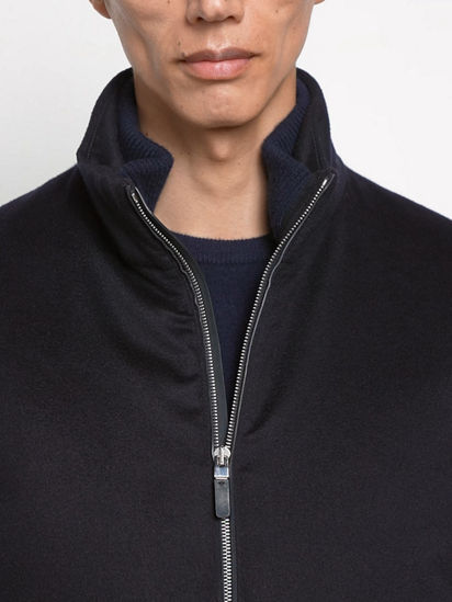 Navy Blue Oasi Cashmere Full Zip Cardigan FW25 35519777 | Zegna US
