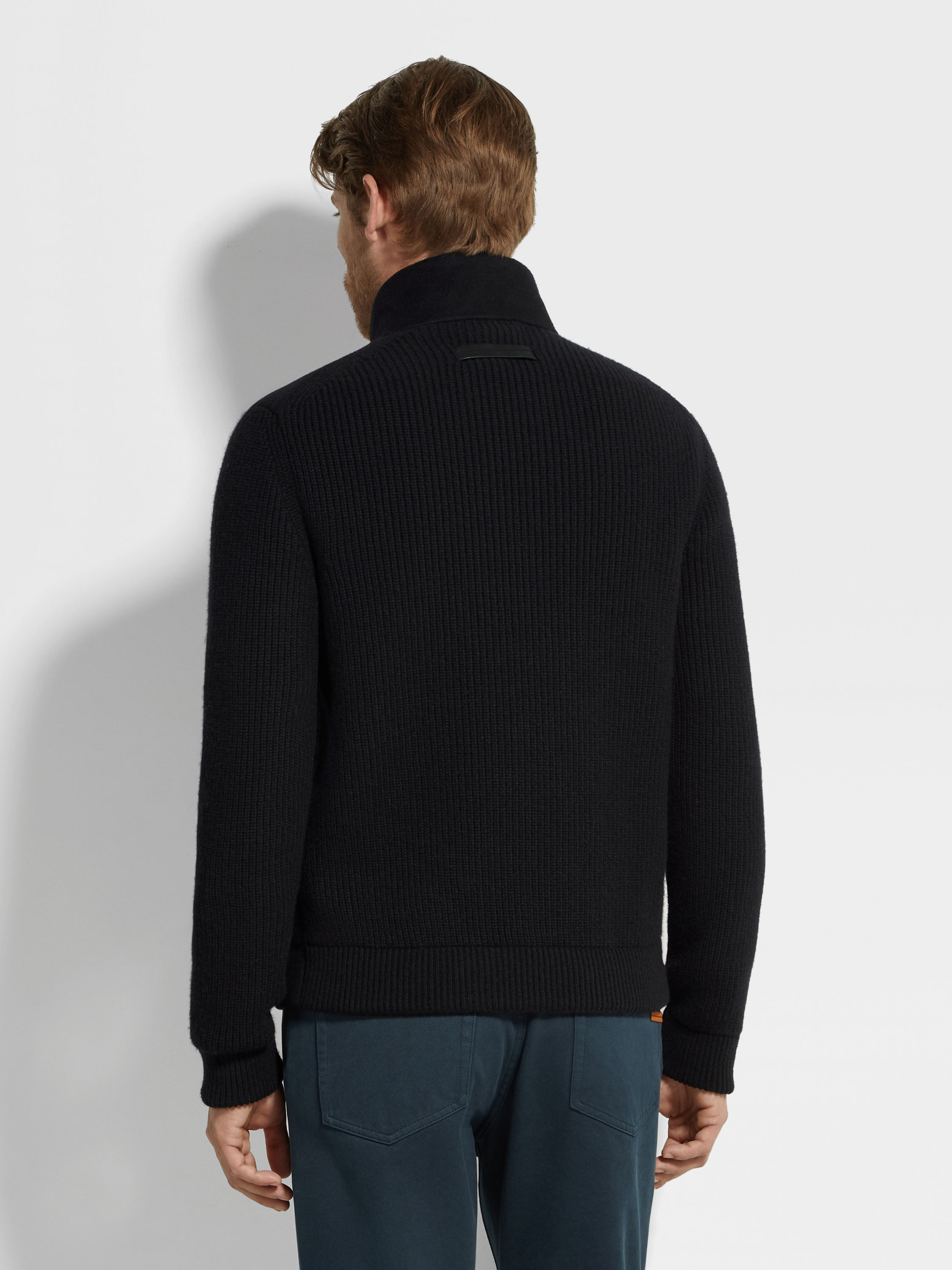 Black Oasi Cashmere Full Zip Cardigan Product detail photo #4