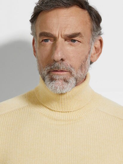 Pastel Yellow Multimélange Cashmere Turtleneck FW25 35591392