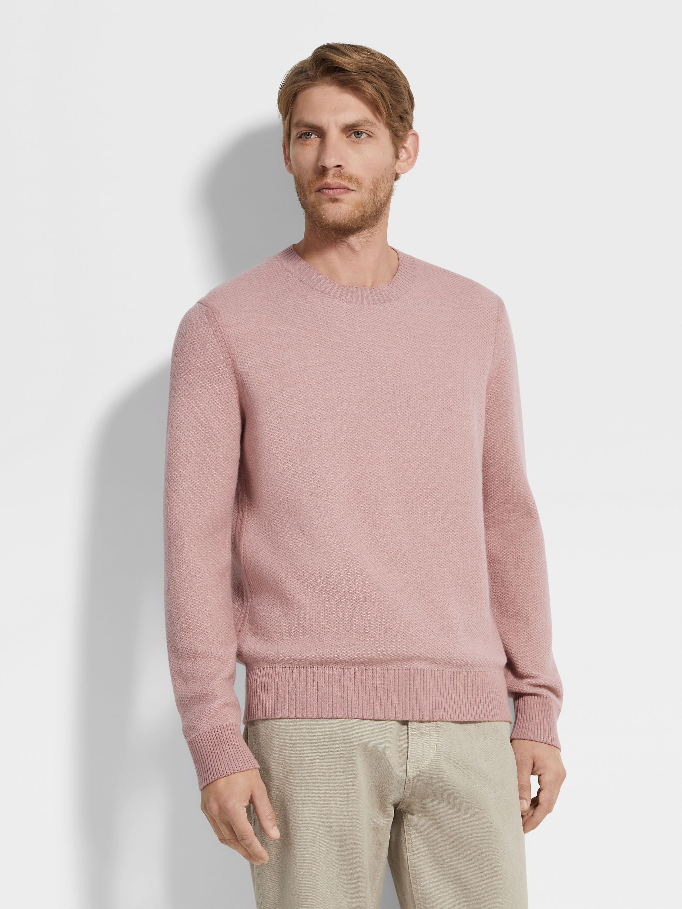 Dust Pink Oasi Cashmere Crewneck Product detail photo #3