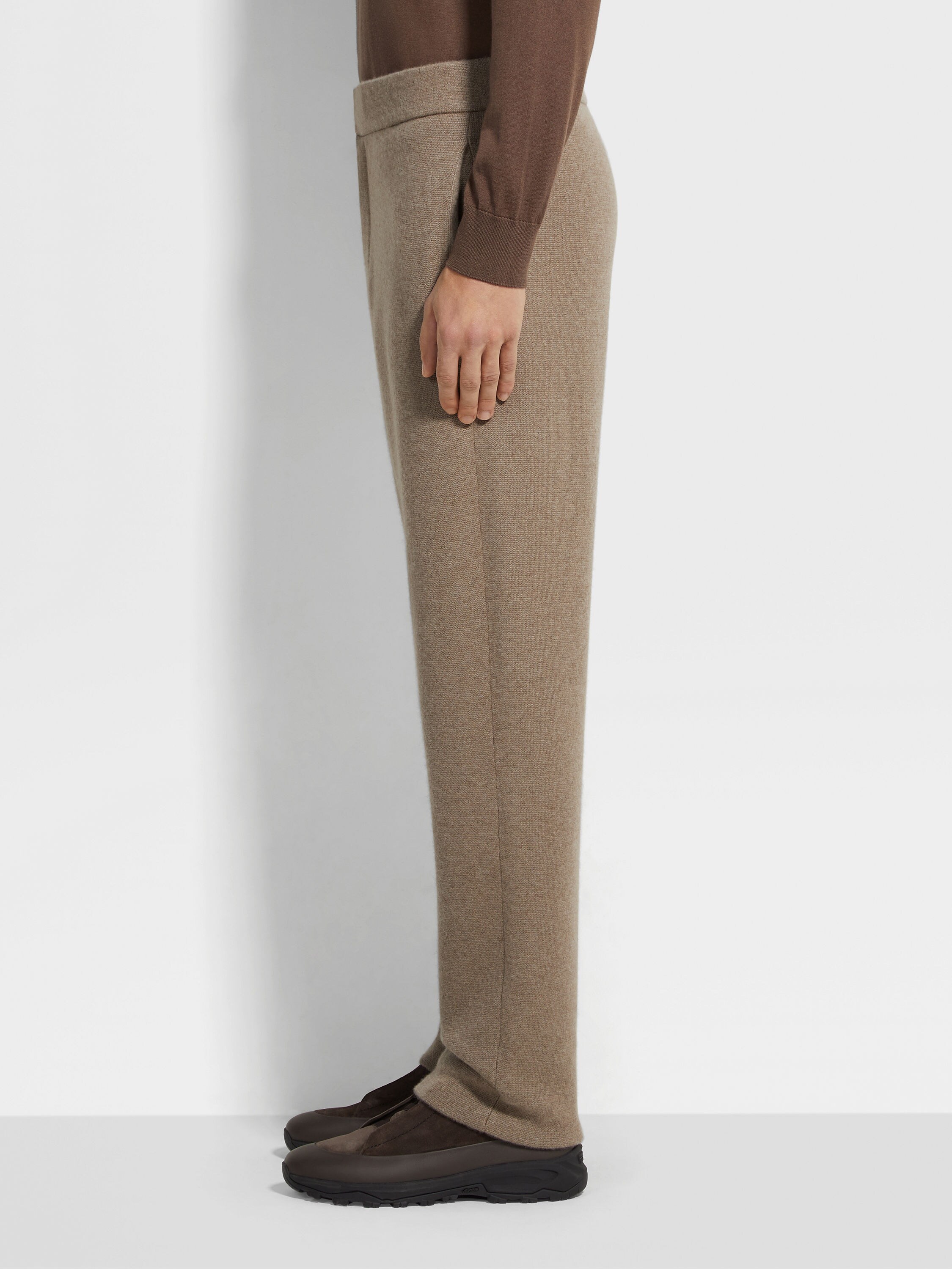 Light Taupe Mélange Oasi Cashmere Pants Product detail photo #3