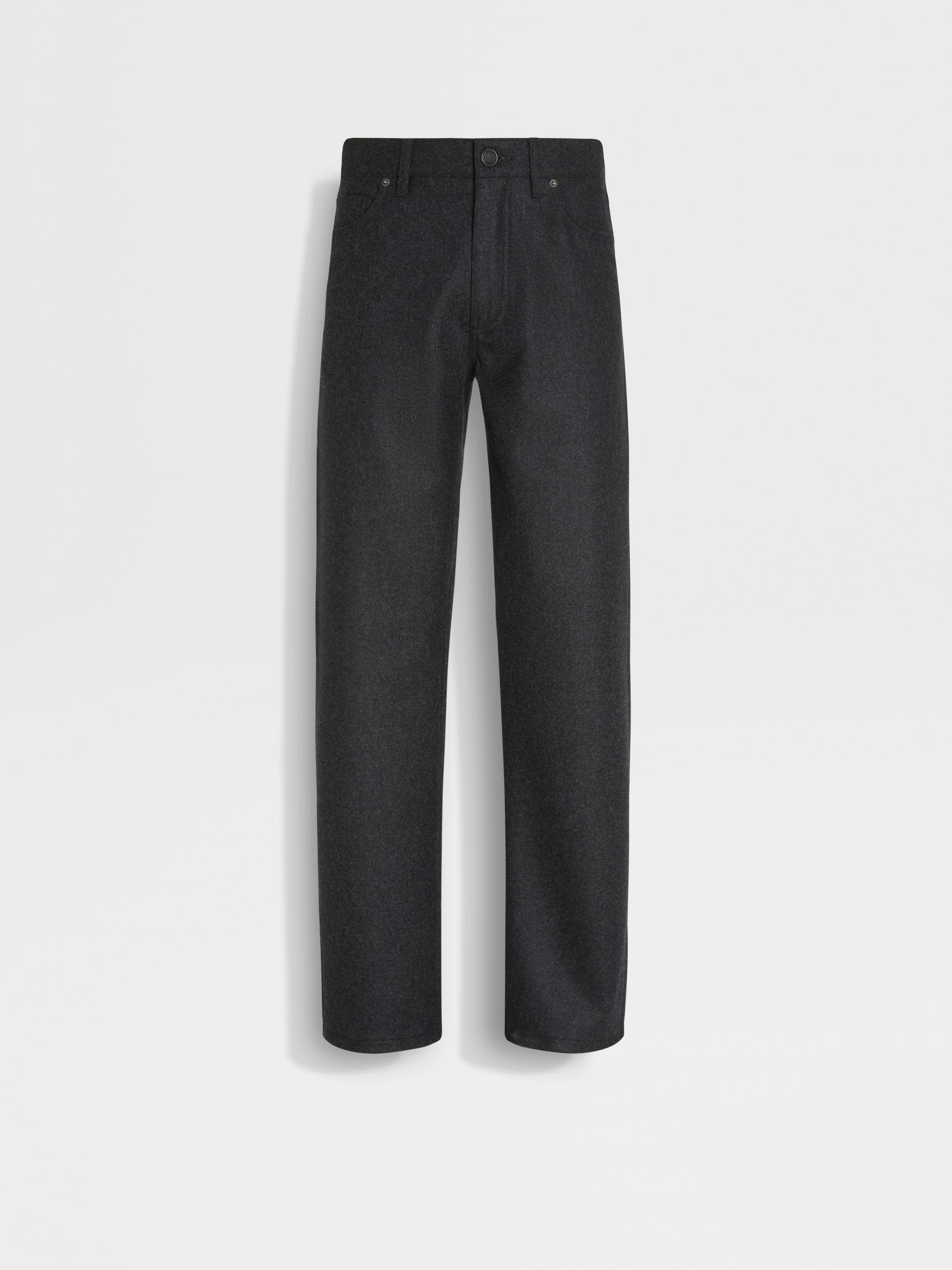 Dark Grey Wool and Cashmere Roccia Pants Main product photo
