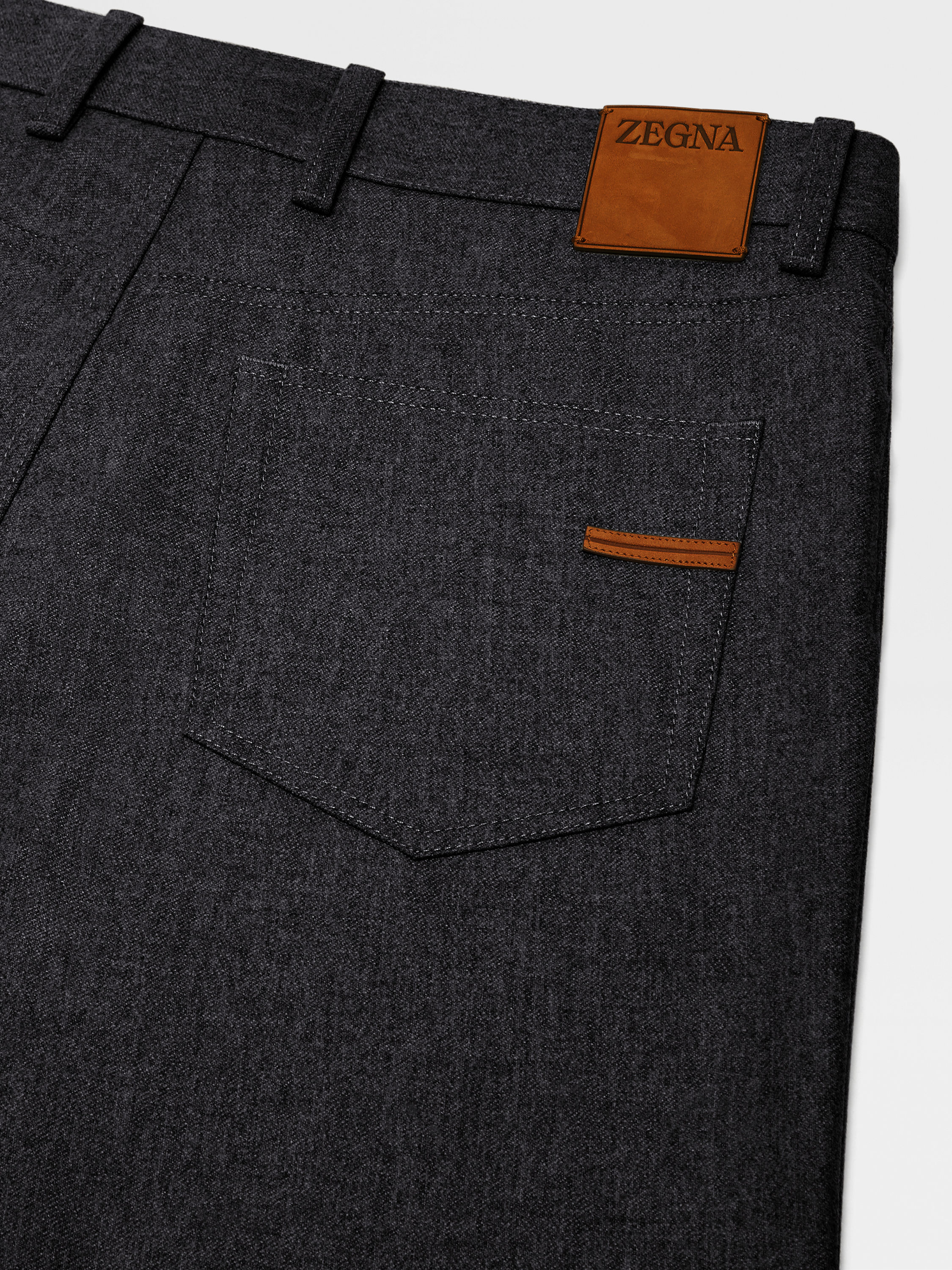 Dark Grey Wool and Cashmere Roccia Pants Product detail photo #2