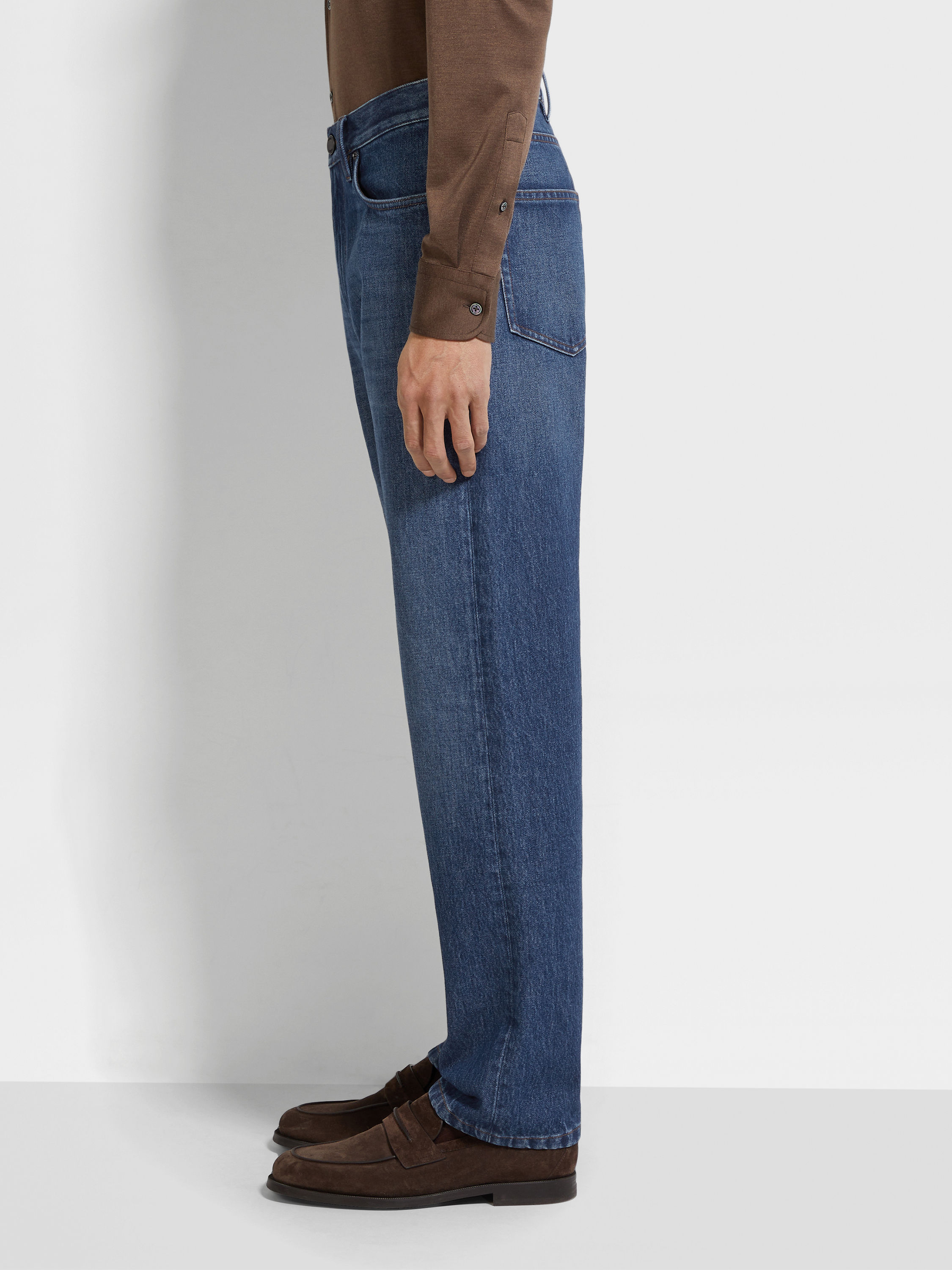 インクブルー ストーンウォッシュ コットンRocciaジーンズ/デニムパンツ 製品詳細写真 #3