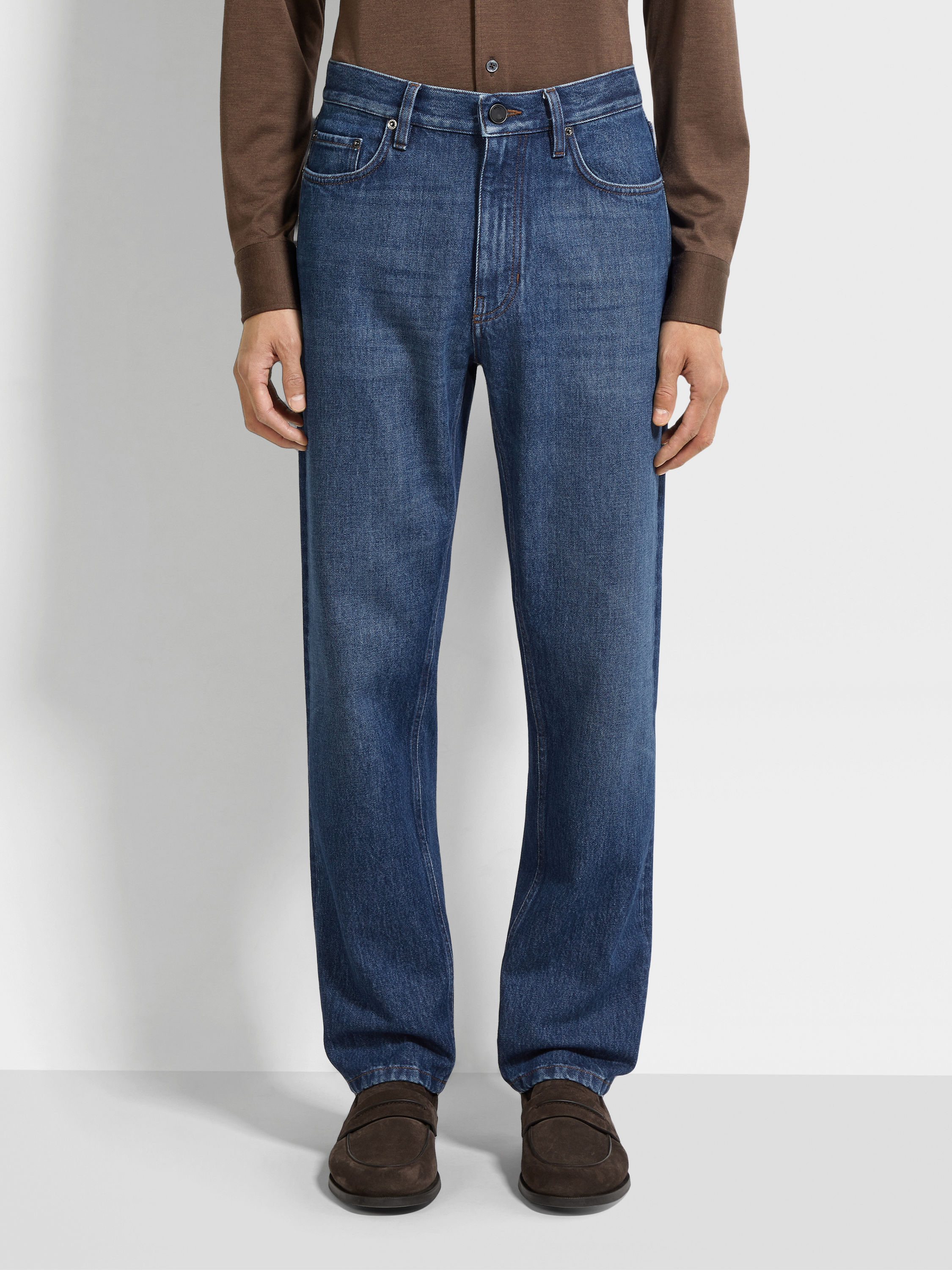 インクブルー ストーンウォッシュ コットンRocciaジーンズ/デニムパンツ 製品詳細写真 #4