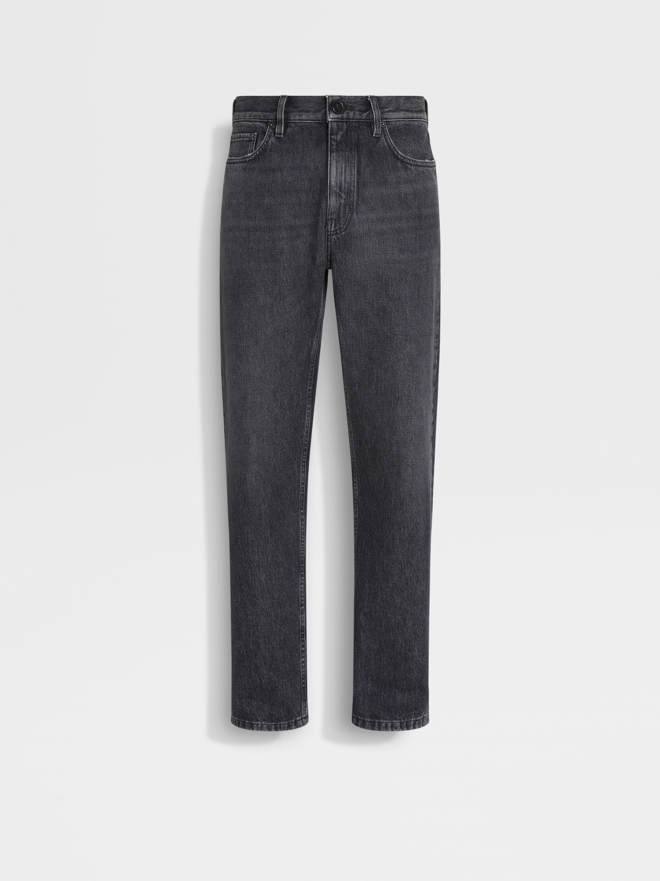 Dark Grey Stone Washed Cotton Roccia Jeans Main product photo