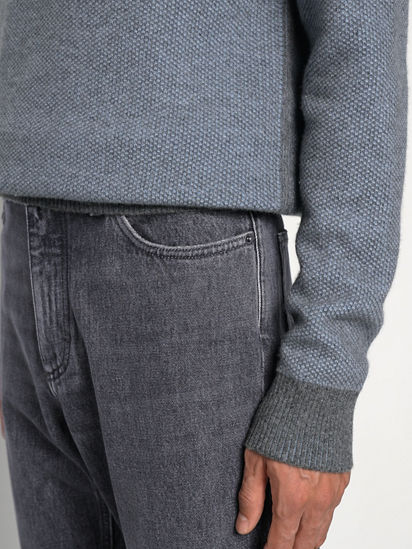 ダークグレー ストーンウォッシュコットンRocciaジーンズ/デニム