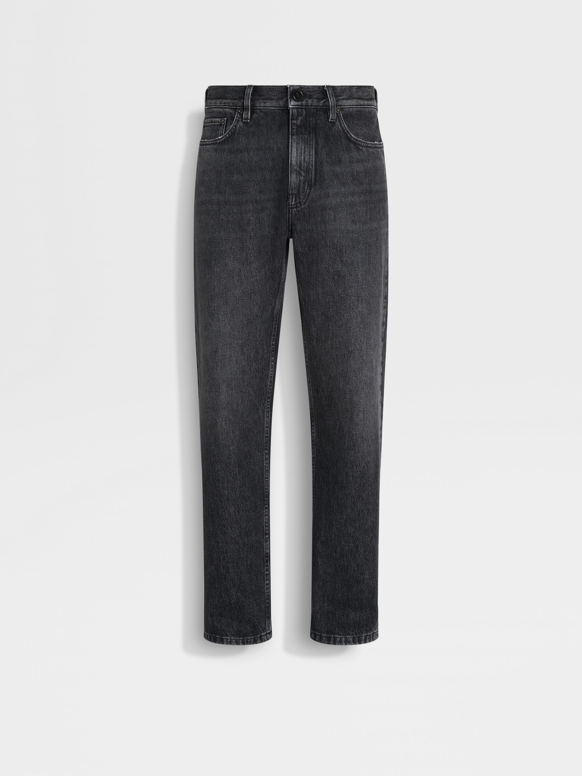 Dark Grey Stone Washed Cotton Roccia Pants Main product photo