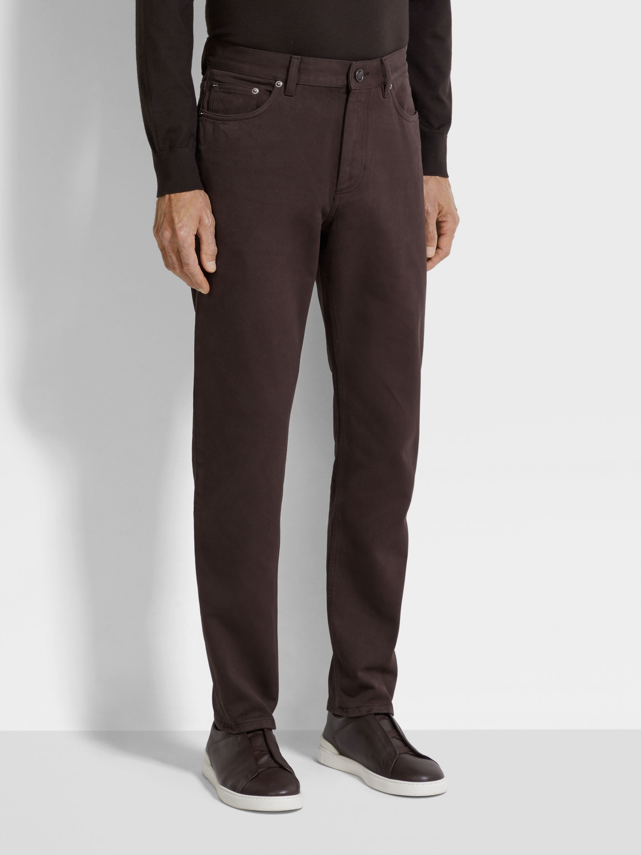 Dark Brown Délavé Roccia Pants Product detail photo #3