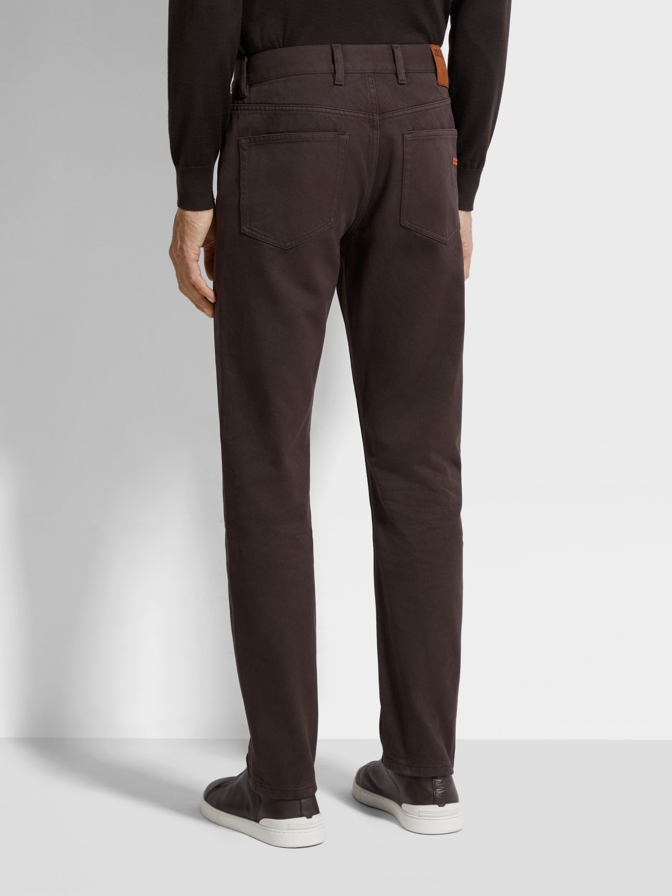 Dark Brown Délavé Roccia Pants Product detail photo #4