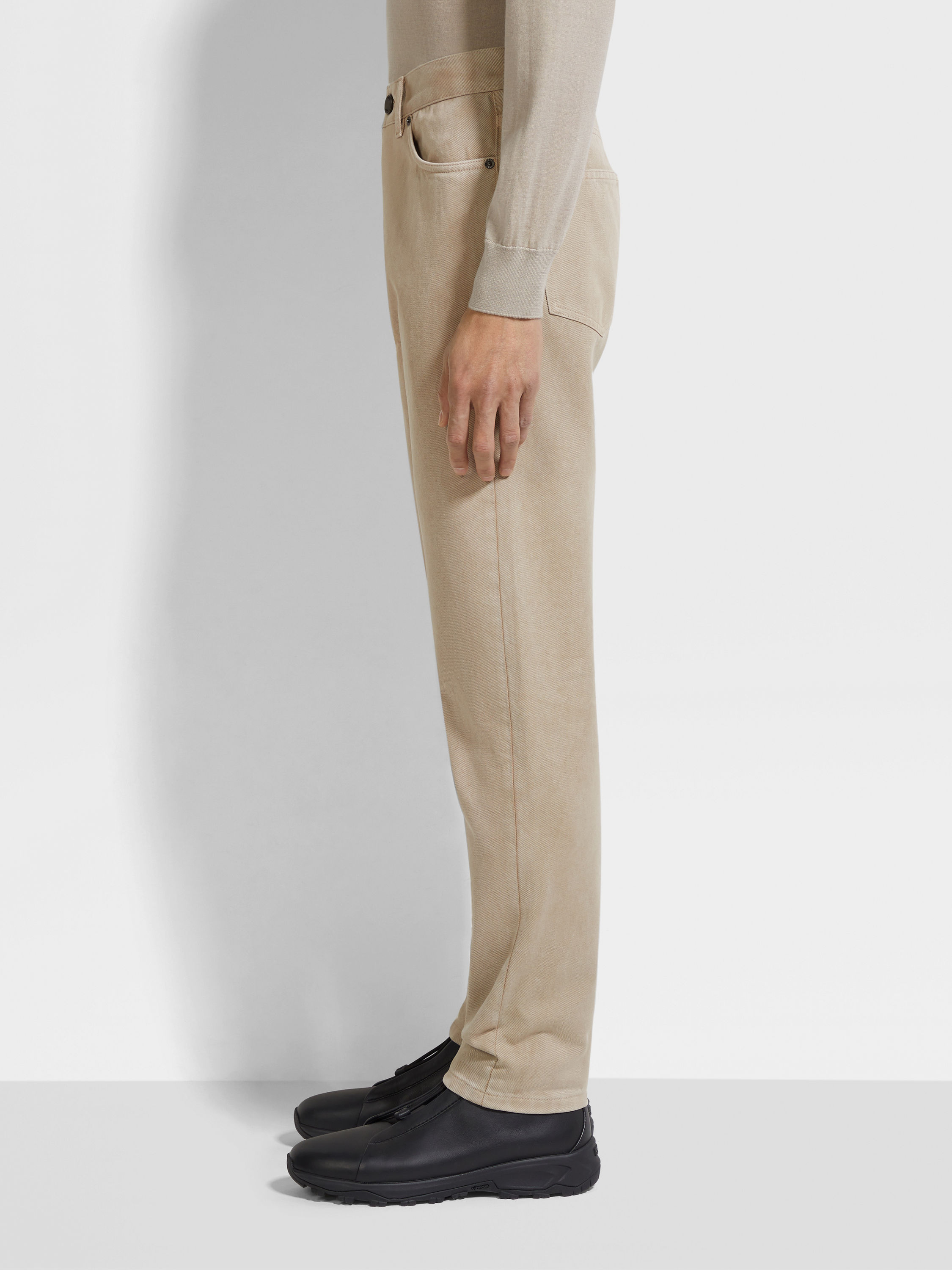 Light Taupe Délavé Roccia Pants Product detail photo #3