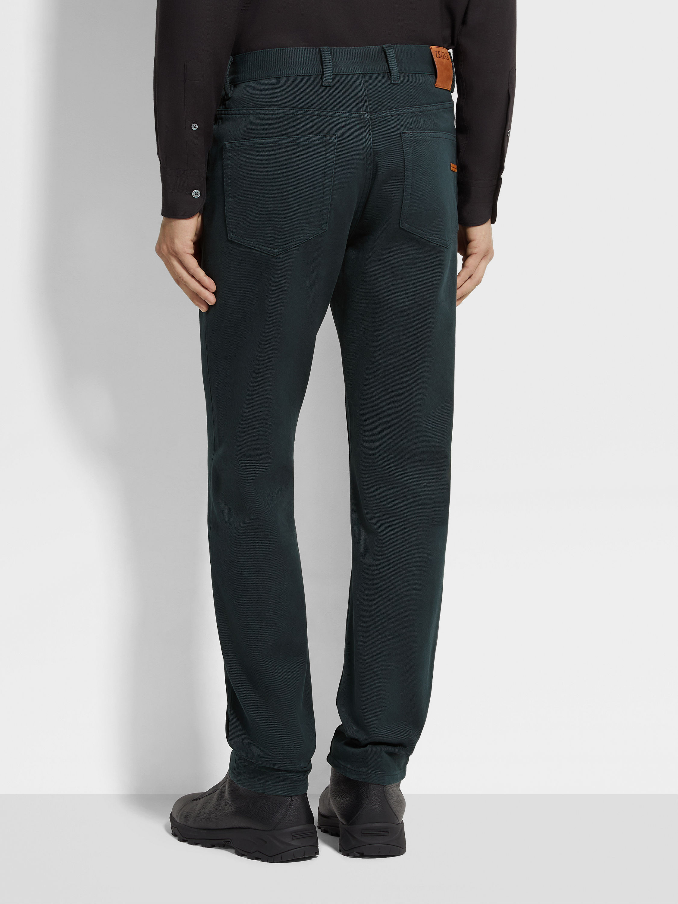 Dark Green Délavé Roccia Pants Product detail photo #5