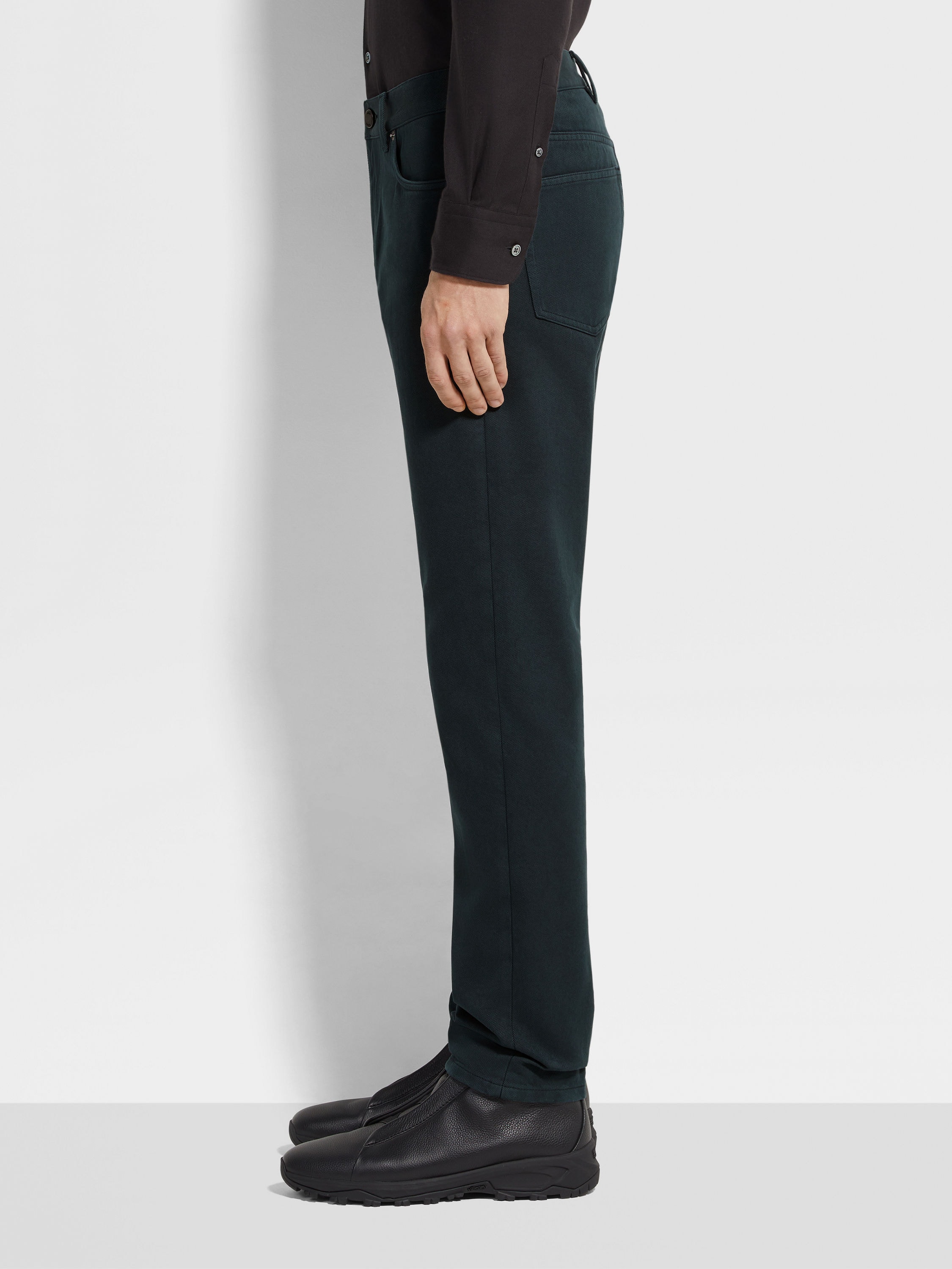 Dark Green Délavé Roccia Pants Product detail photo #3