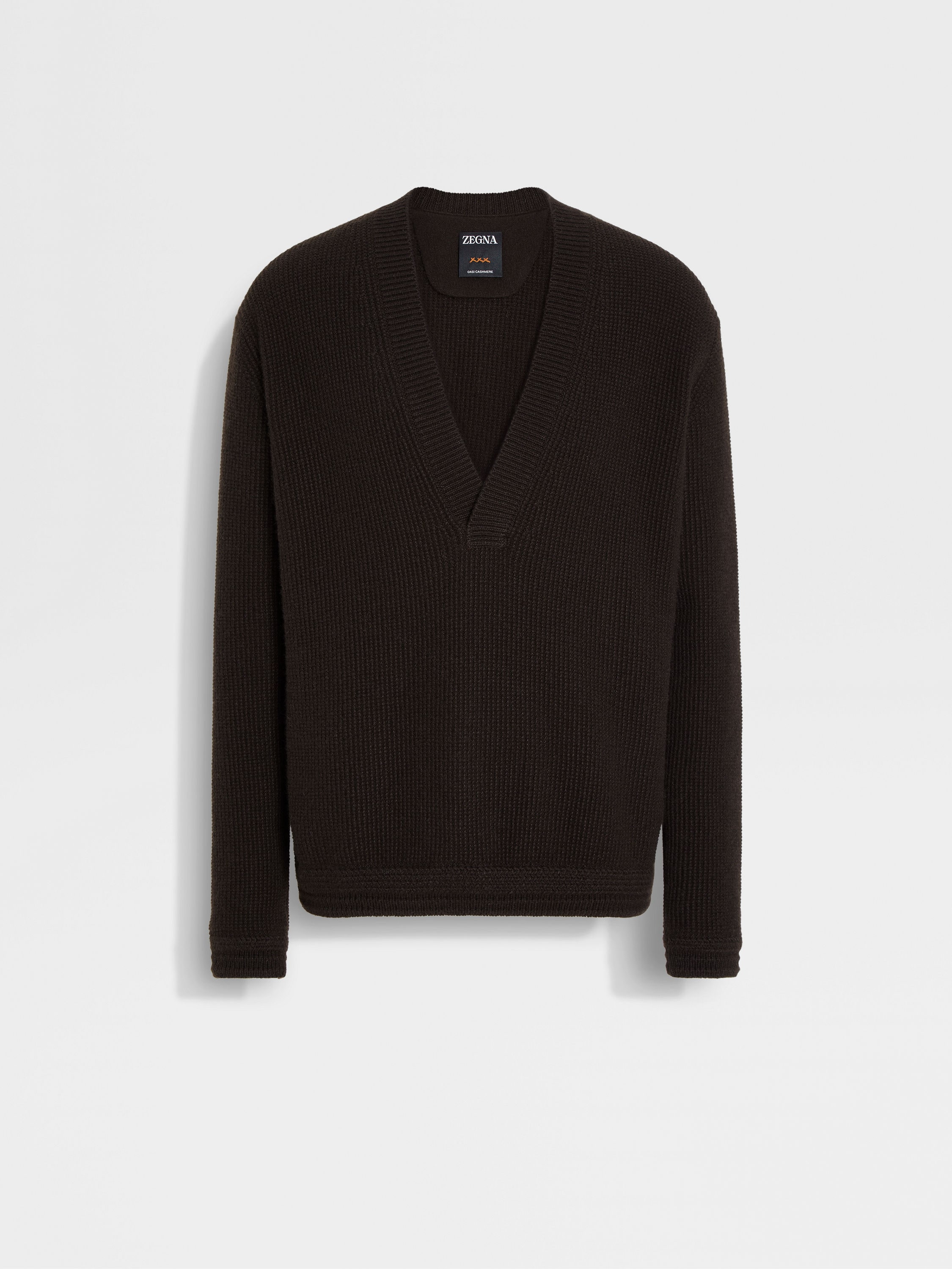 Dark Brown Oasi Cashmere V-neck Main product photo