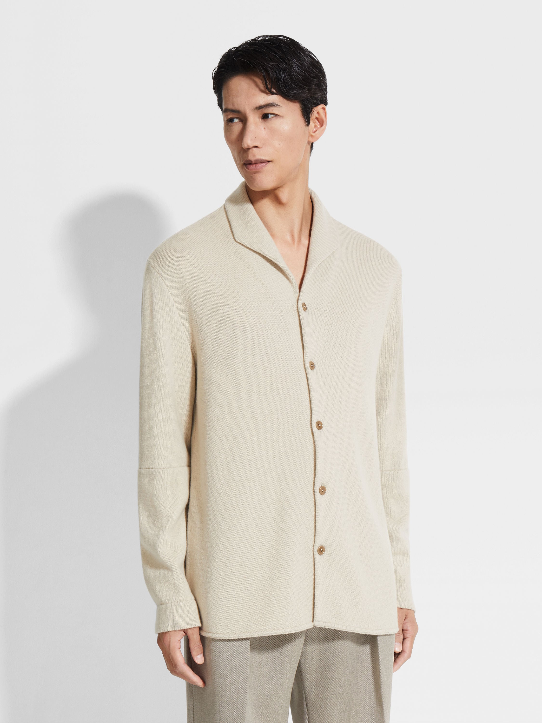 Light Beige Oasi Cashmere Shirt Product detail photo #3