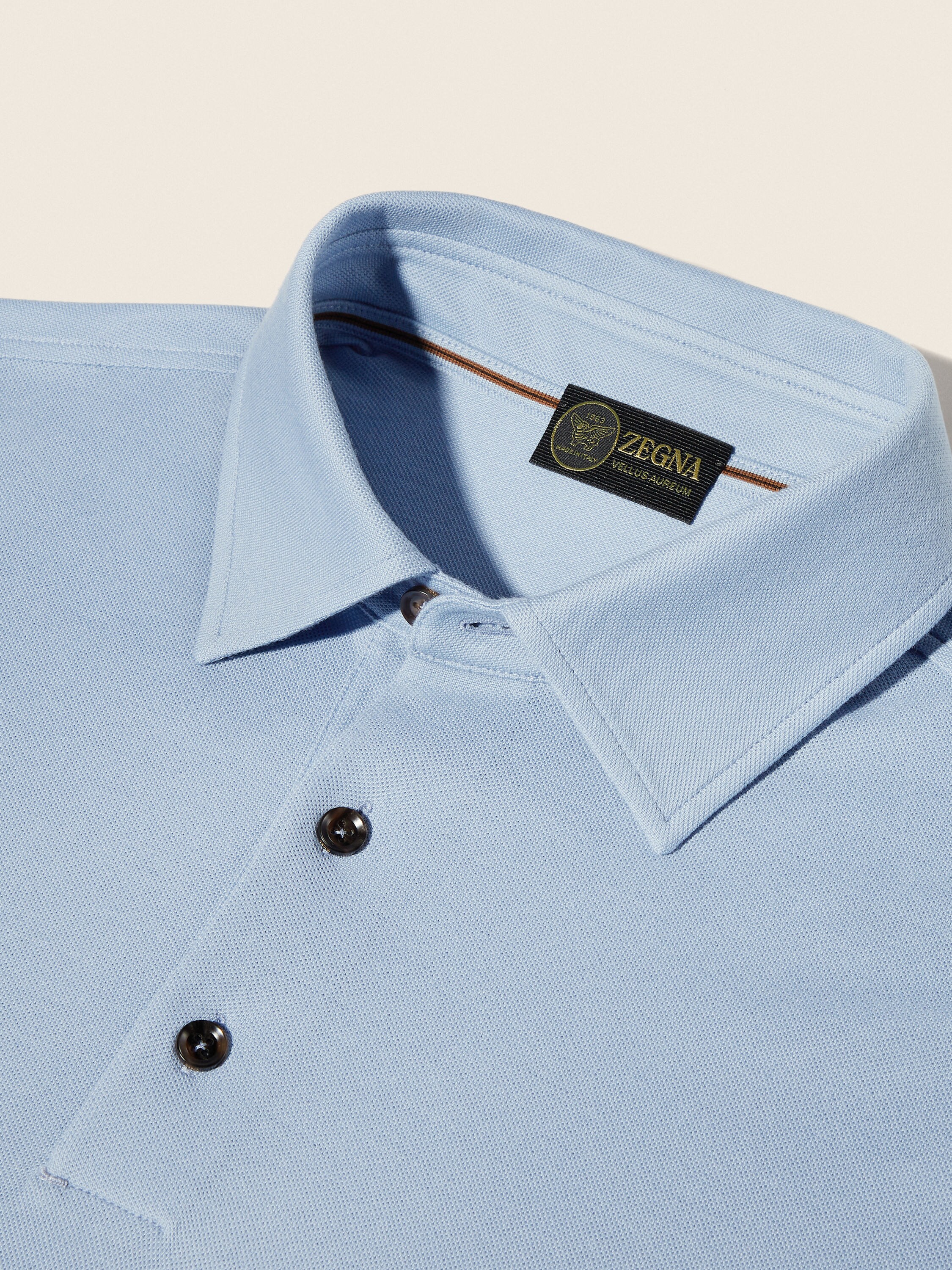 Light Blue Vellus Aureum Polo Shirt Product detail photo #5