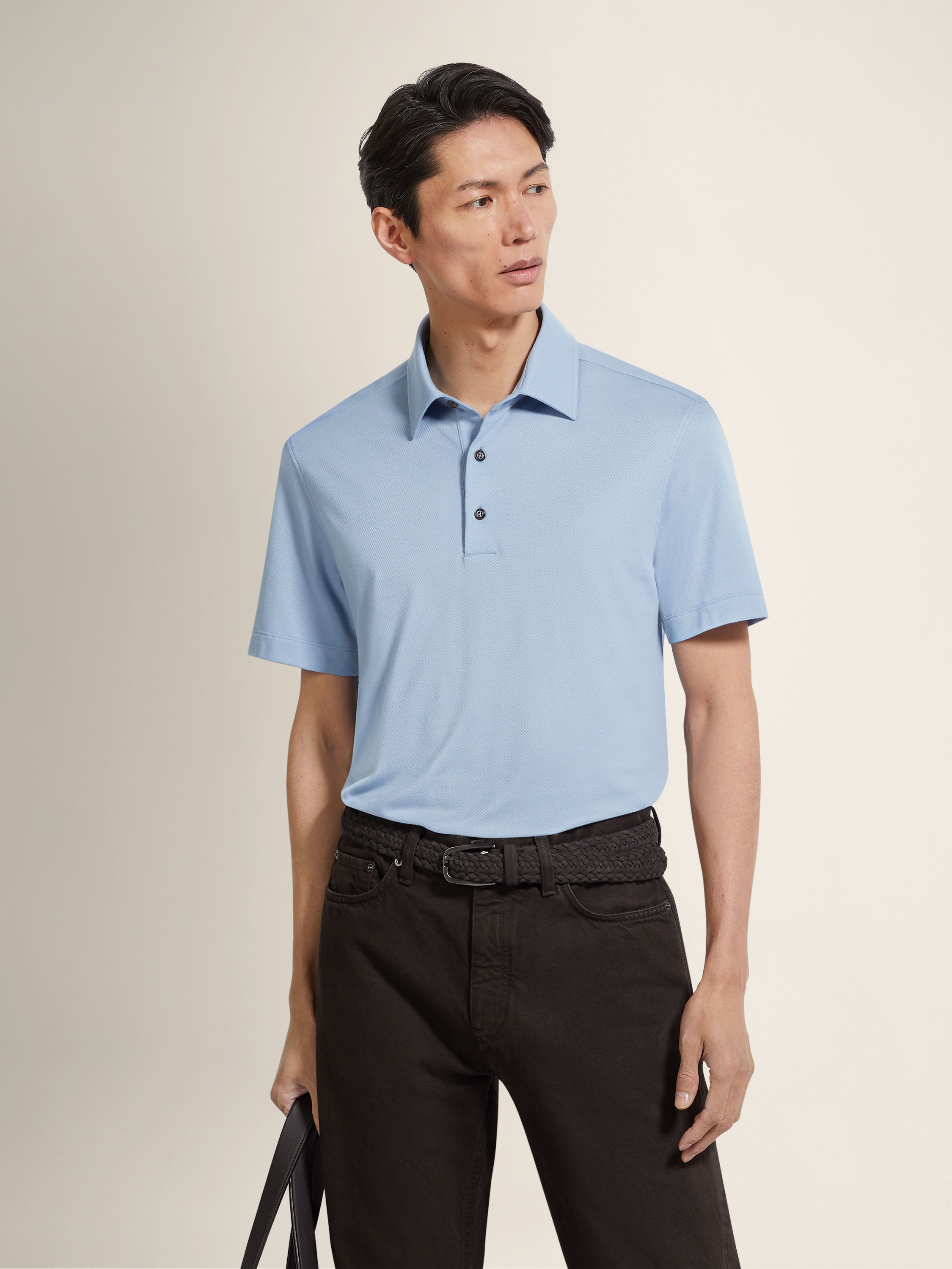 Light Blue Vellus Aureum Polo Shirt Product detail photo #2
