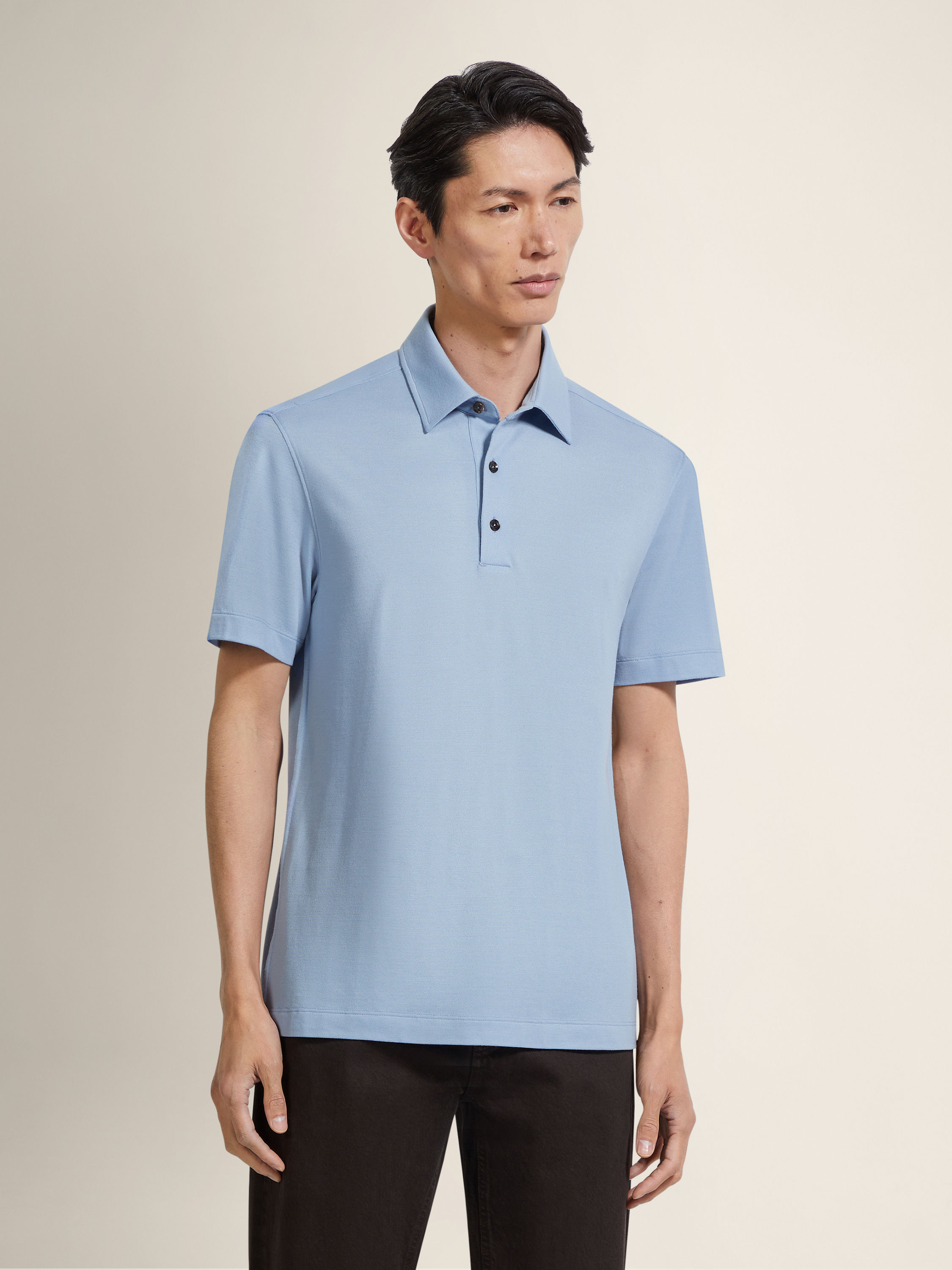Light Blue Vellus Aureum Polo Shirt Product detail photo #3