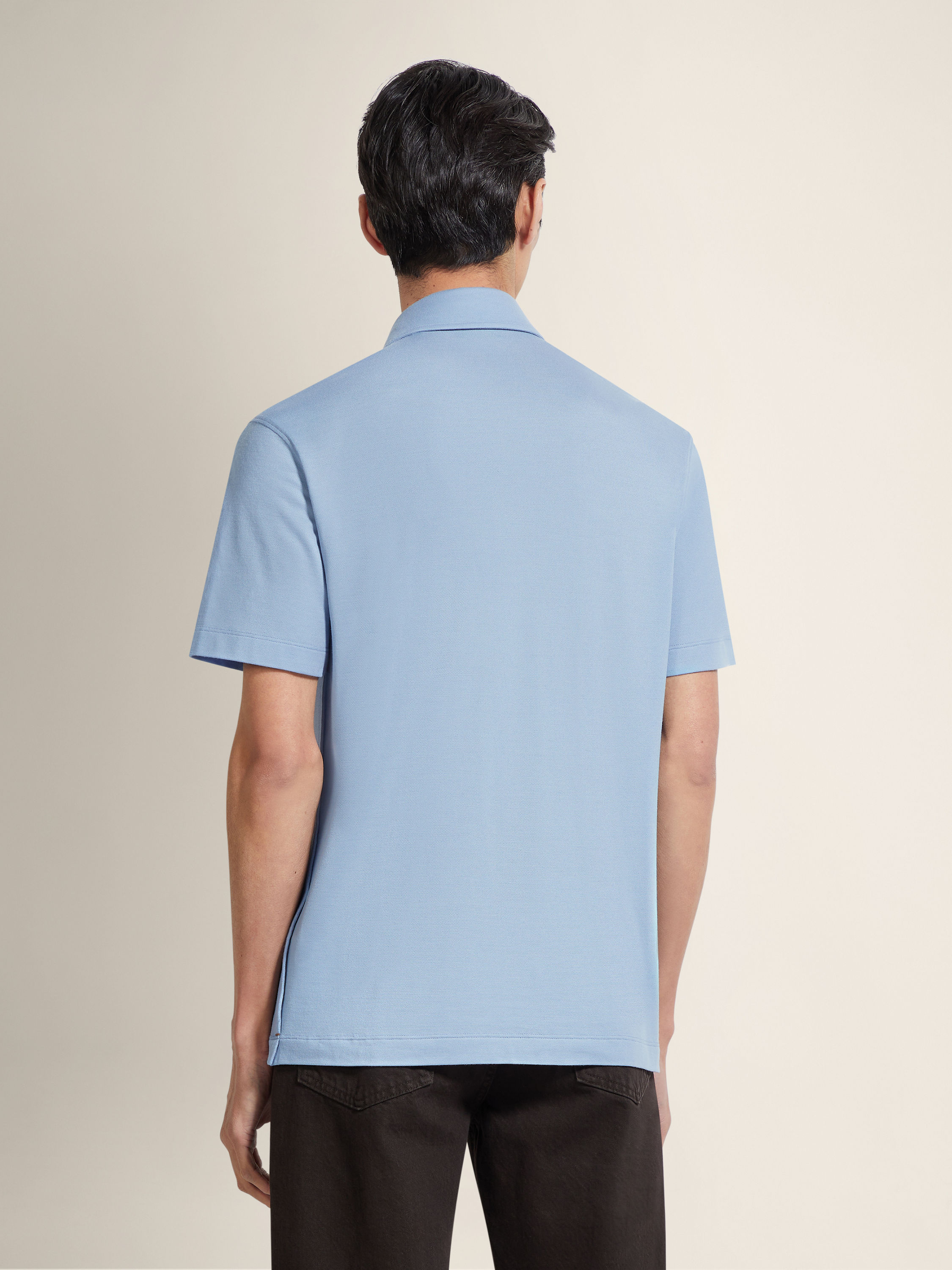 Light Blue Vellus Aureum Polo Shirt Product detail photo #4