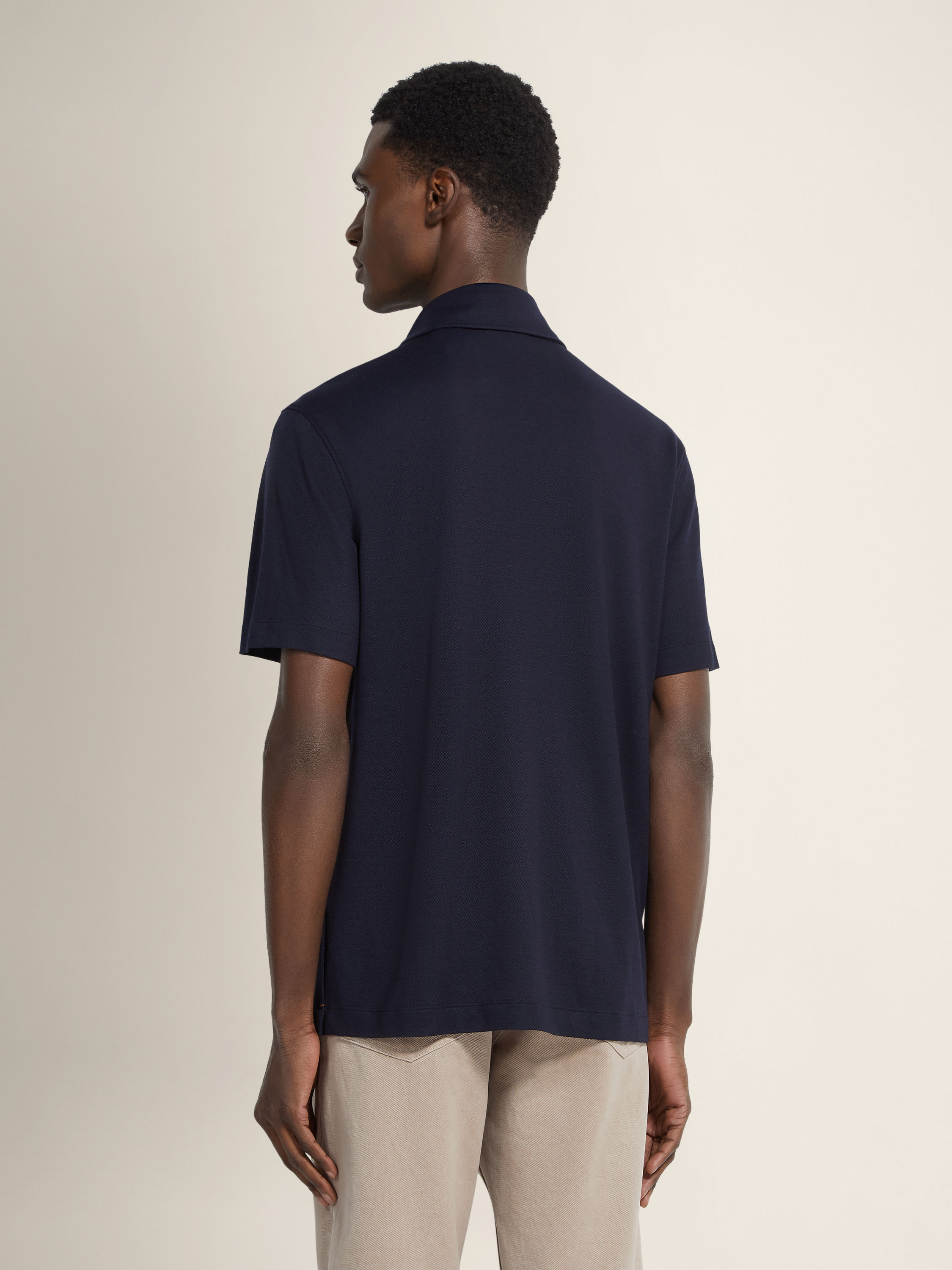 Ink Blue Vellus Aureum Polo Shirt Product detail photo #4