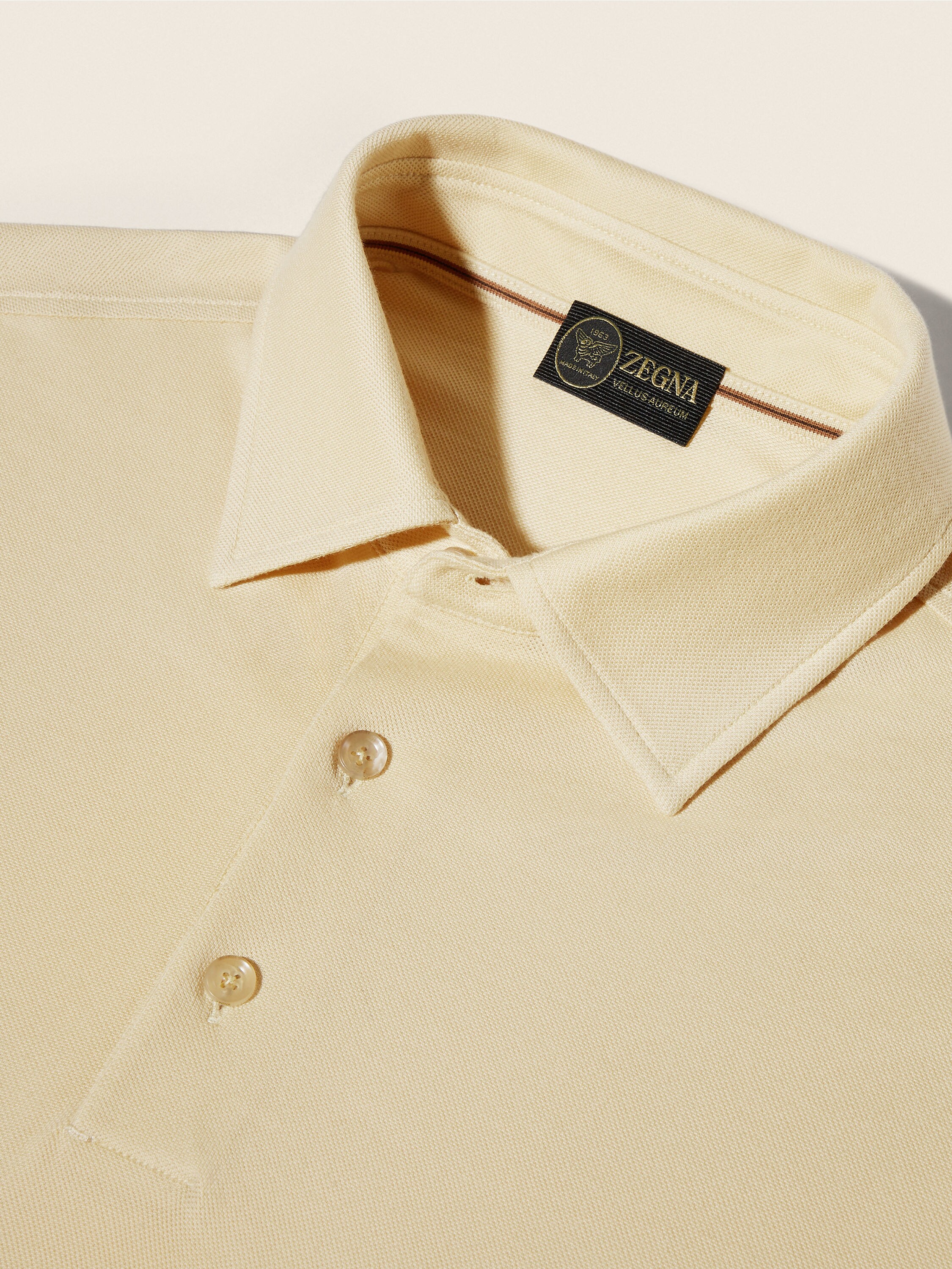 Pastel Yellow Vellus Aureum Polo Shirt Product detail photo #5