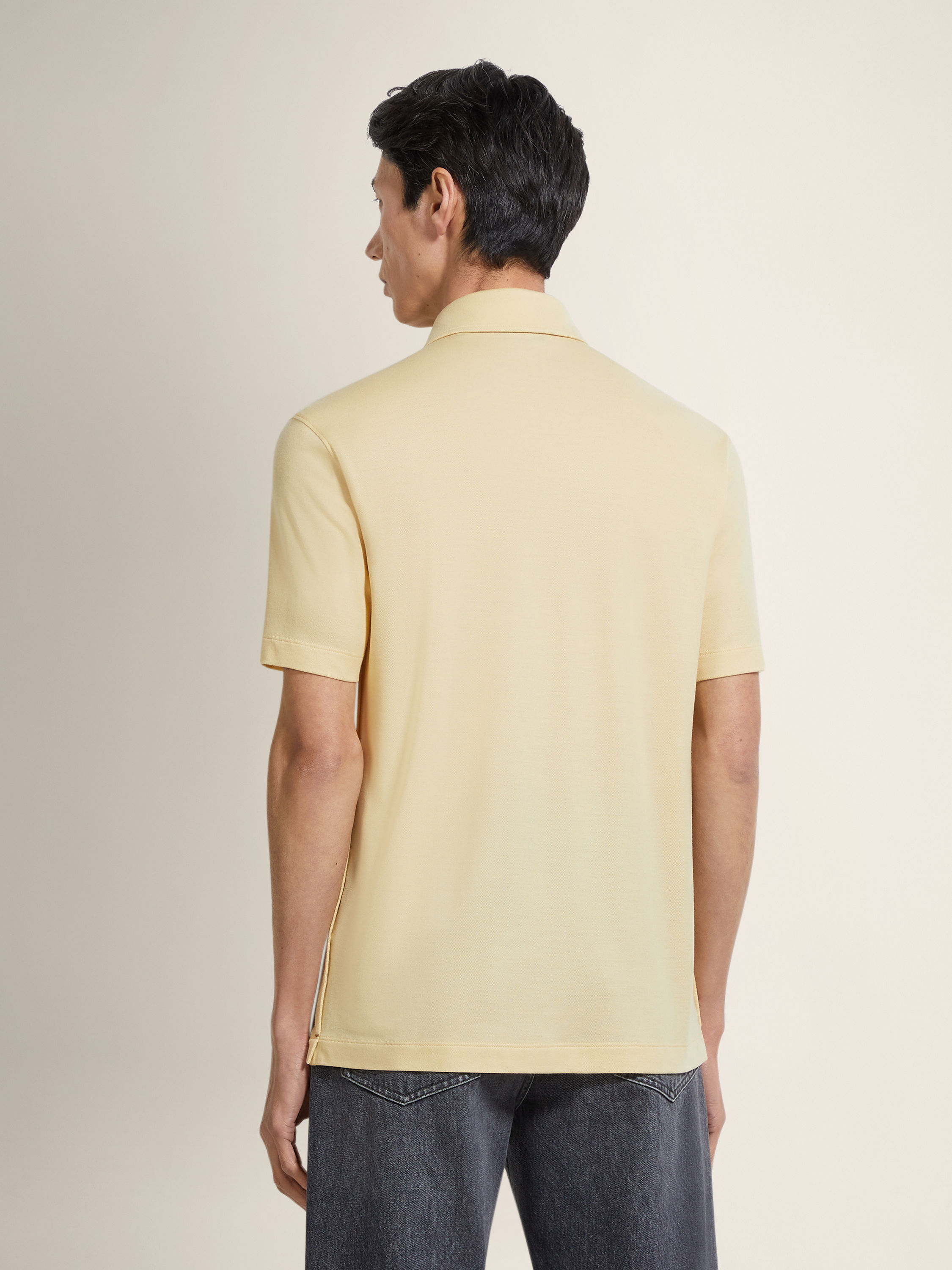 Pastel Yellow Vellus Aureum Polo Shirt Product detail photo #4