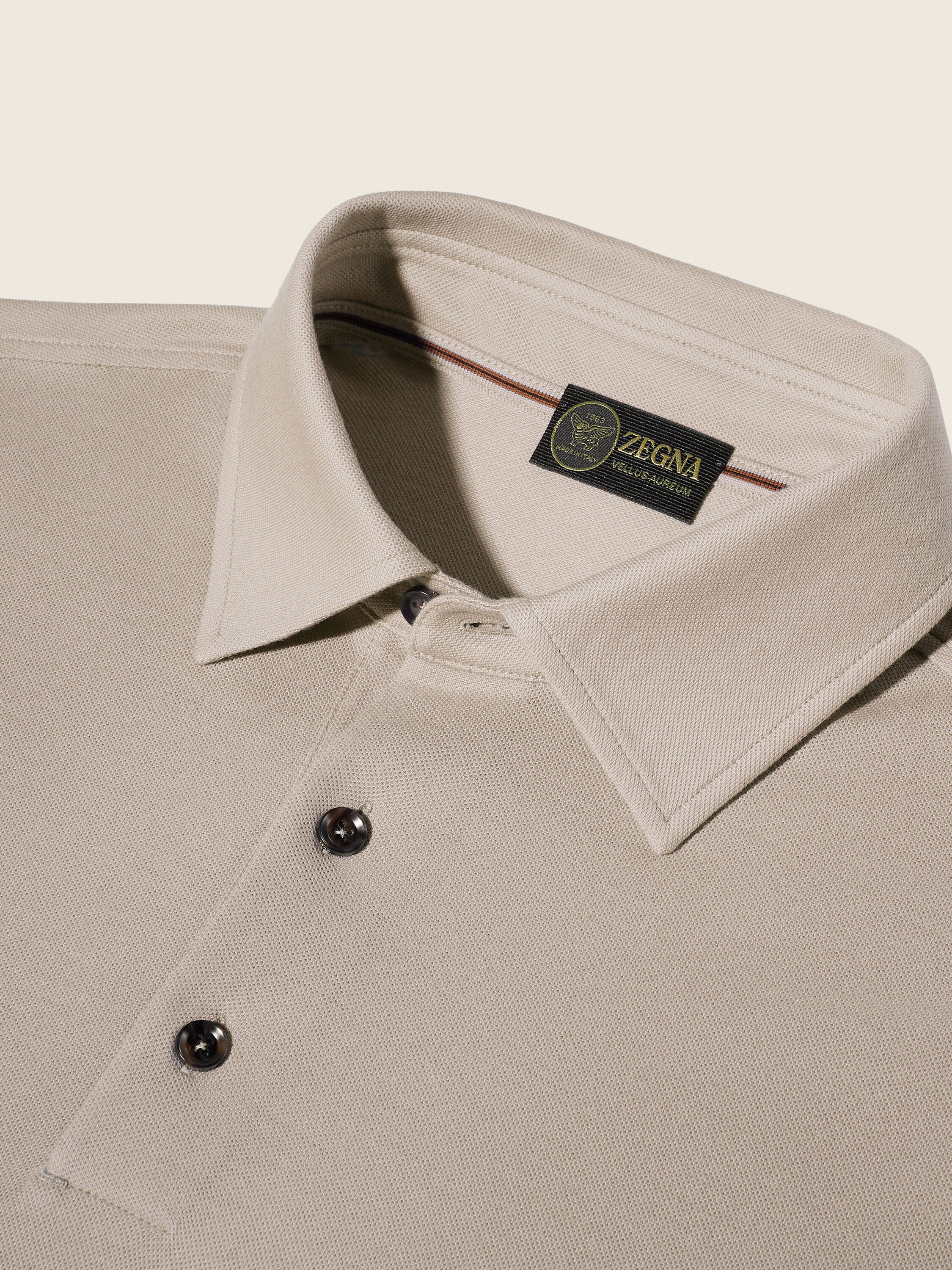 Light Taupe Vellus Aureum Polo Shirt Product detail photo #5