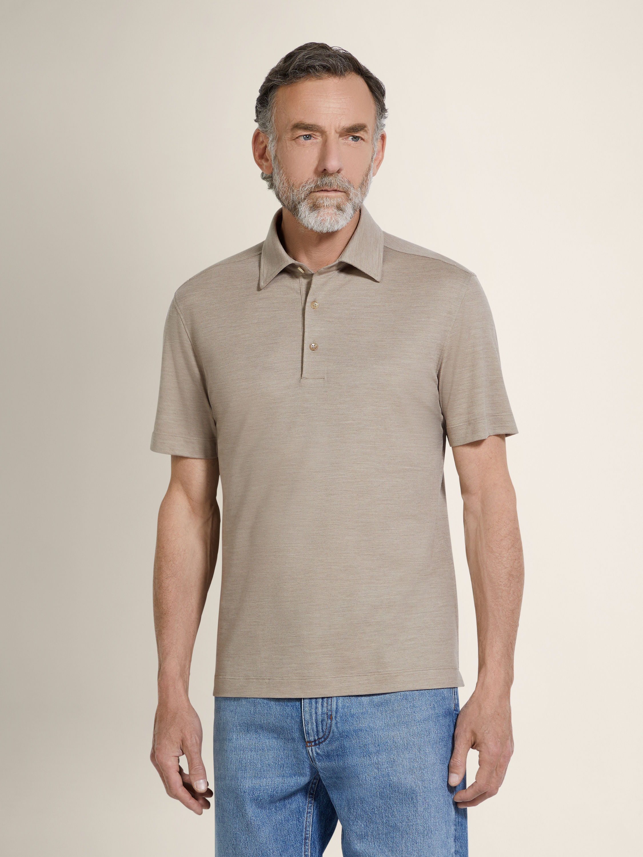 Light Taupe Vellus Aureum Polo Shirt Product detail photo #3