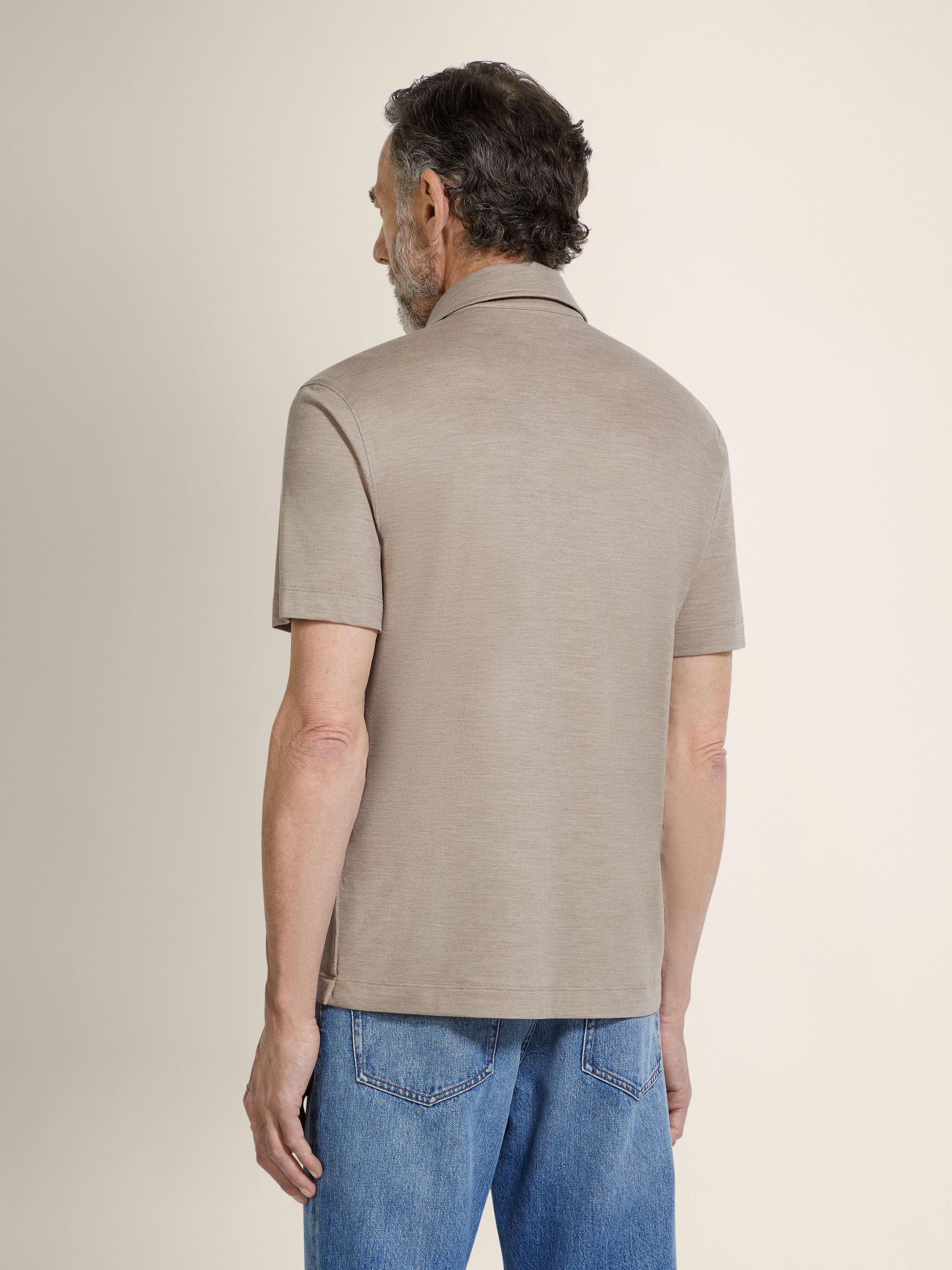 Light Taupe Vellus Aureum Polo Shirt Product detail photo #4