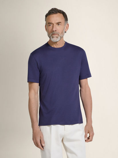 Ink Blue Vellus Aureum T-Shirt SS26 35580527 | Zegna JP
