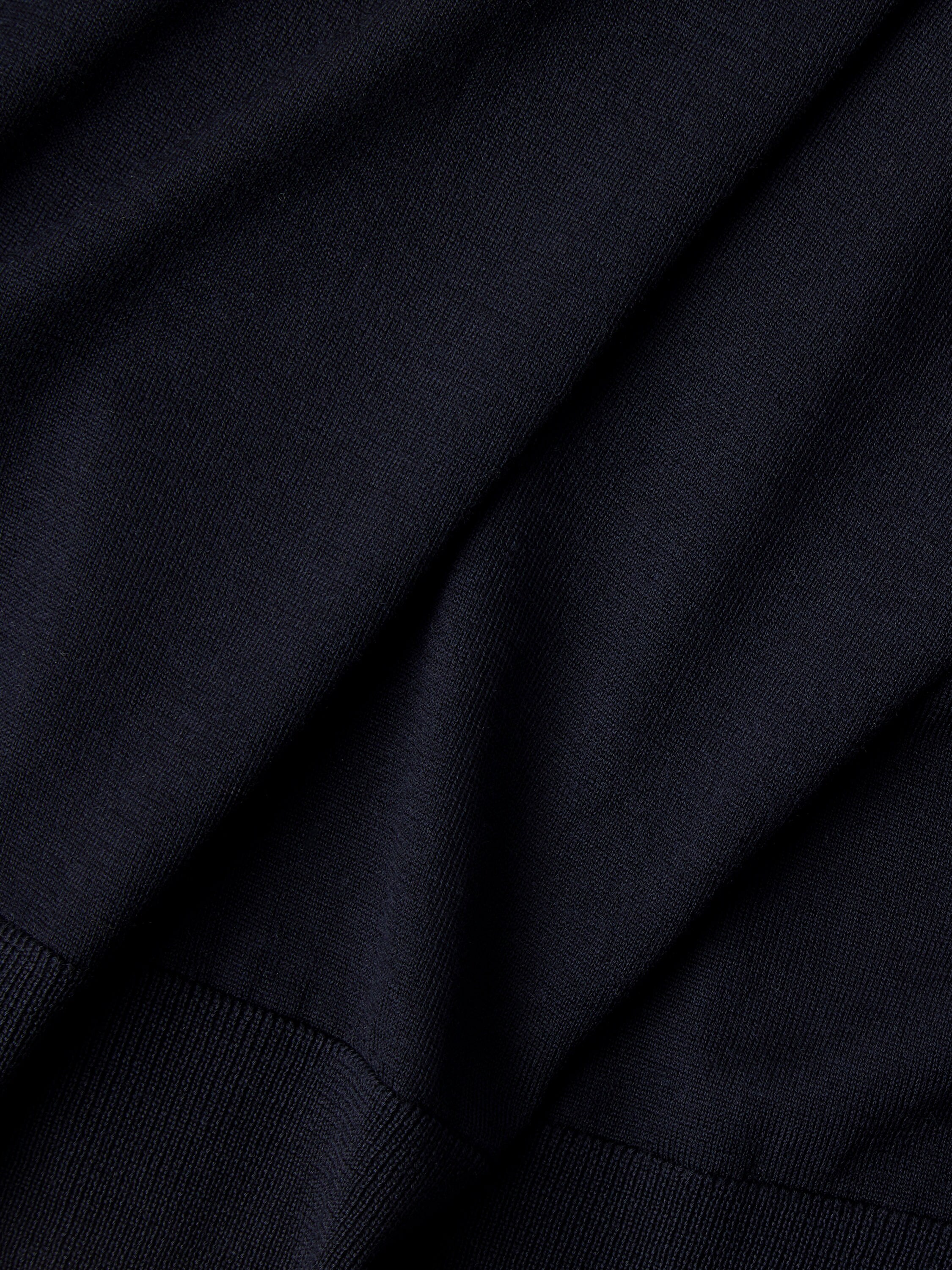 Navy Blue Wool Full Zip Cardigan Product detail photo #2