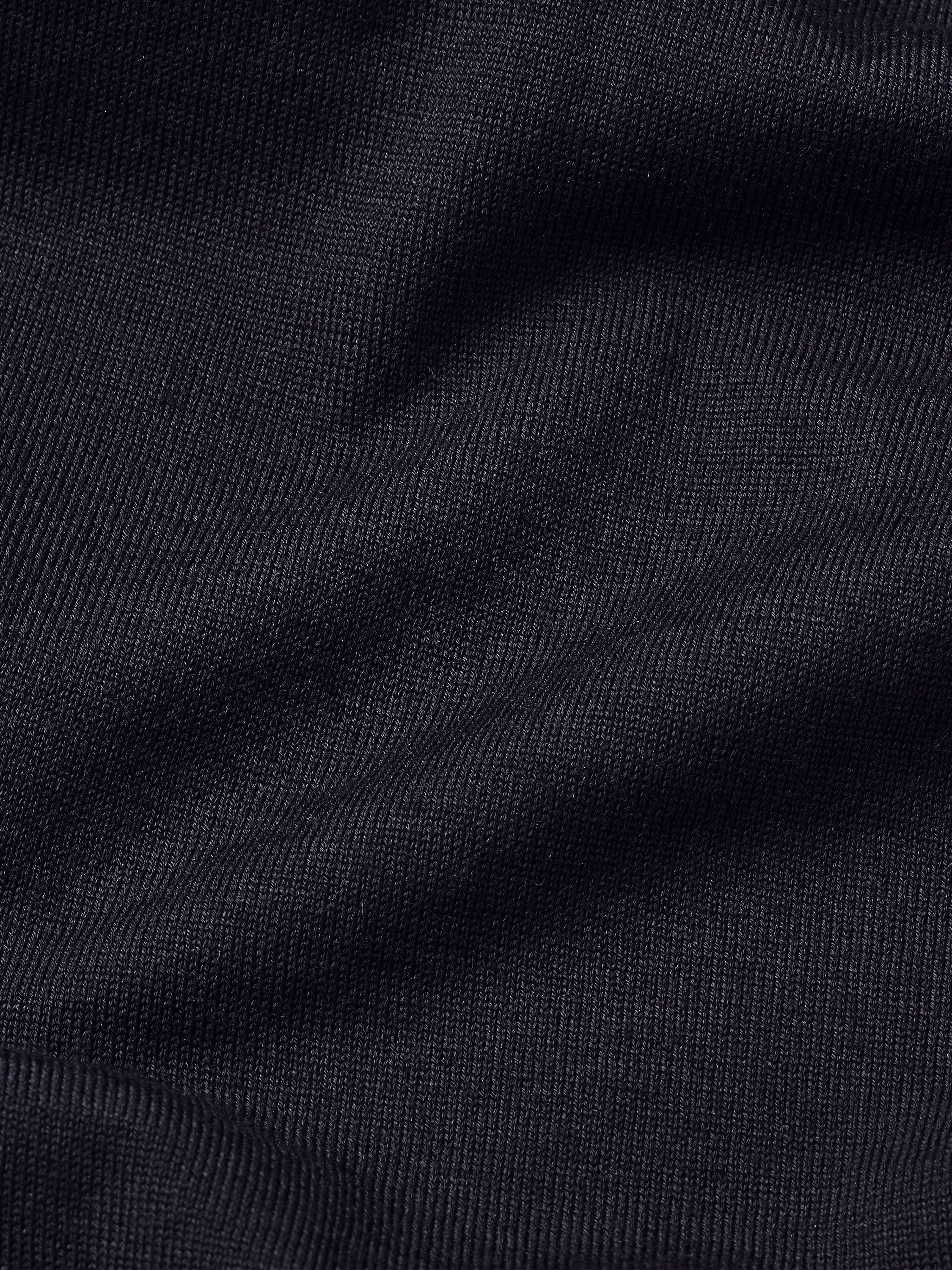 Navy Blue Wool Polo Shirt Product detail photo #3