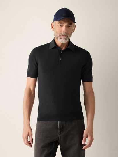 トップス wrapinknot wool POLO-SHIRT / BLACK International Gallery BEAMS（インターナショナルギャラリー ビームス