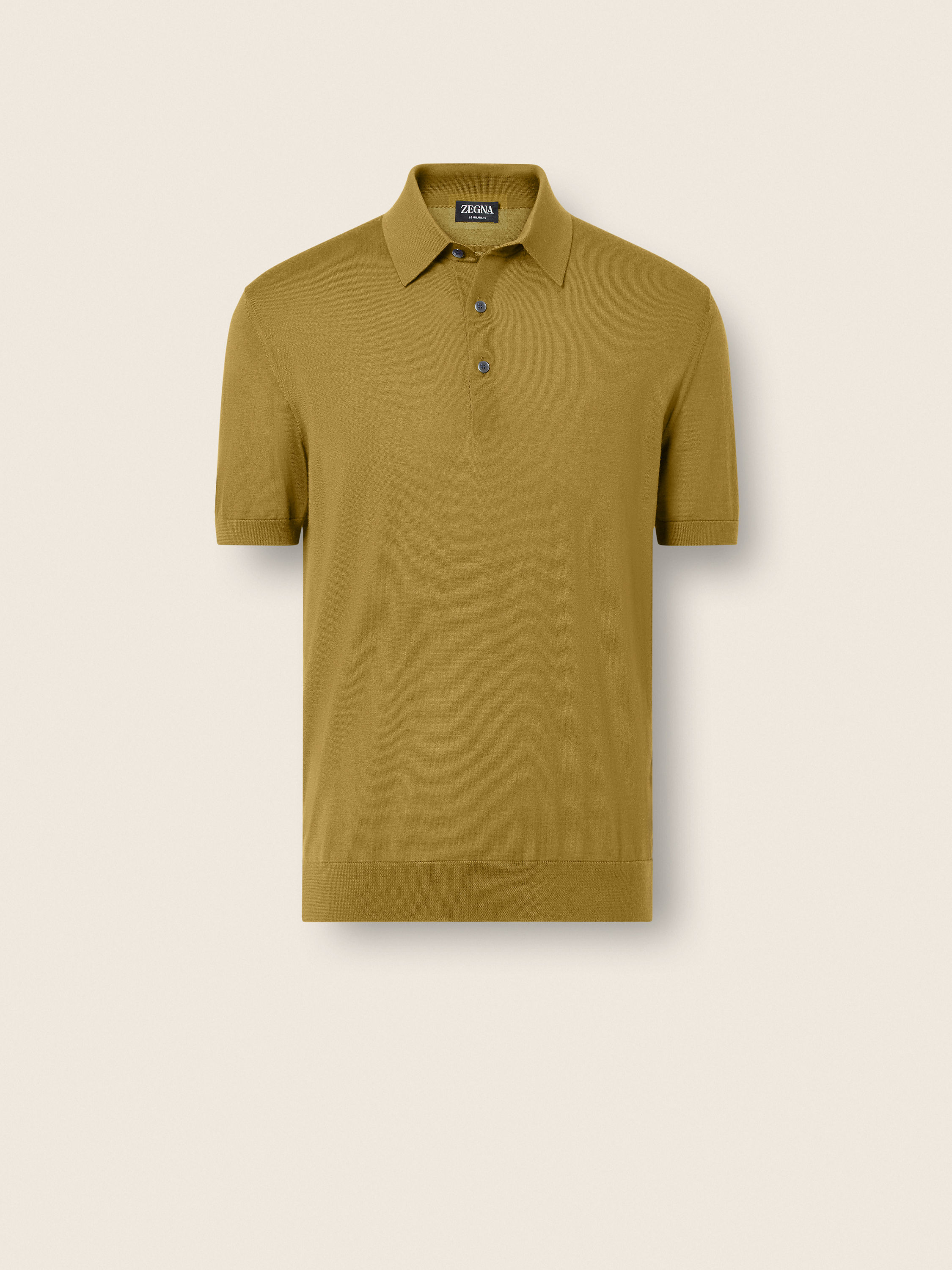 Olive Green Wool Polo Shirt Main product photo