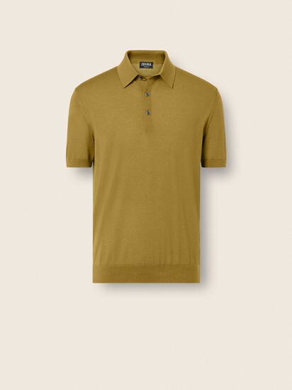 Olive Green Wool Polo Shirt SS26 37250422 | Zegna DK