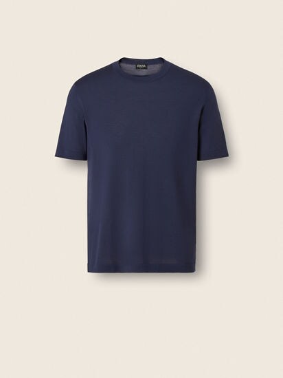 Dark Indigo Blue Wool T-shirt SS26 37250423 | Zegna US