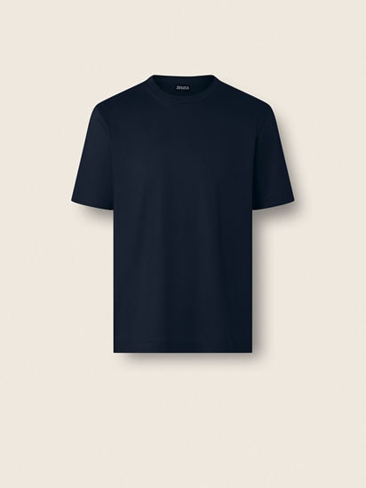 ザノーネ　ネイビー Tシャツ サイズ46 ネイビーブルー コットンTシャツ SS26 37150252 | Zegna JP